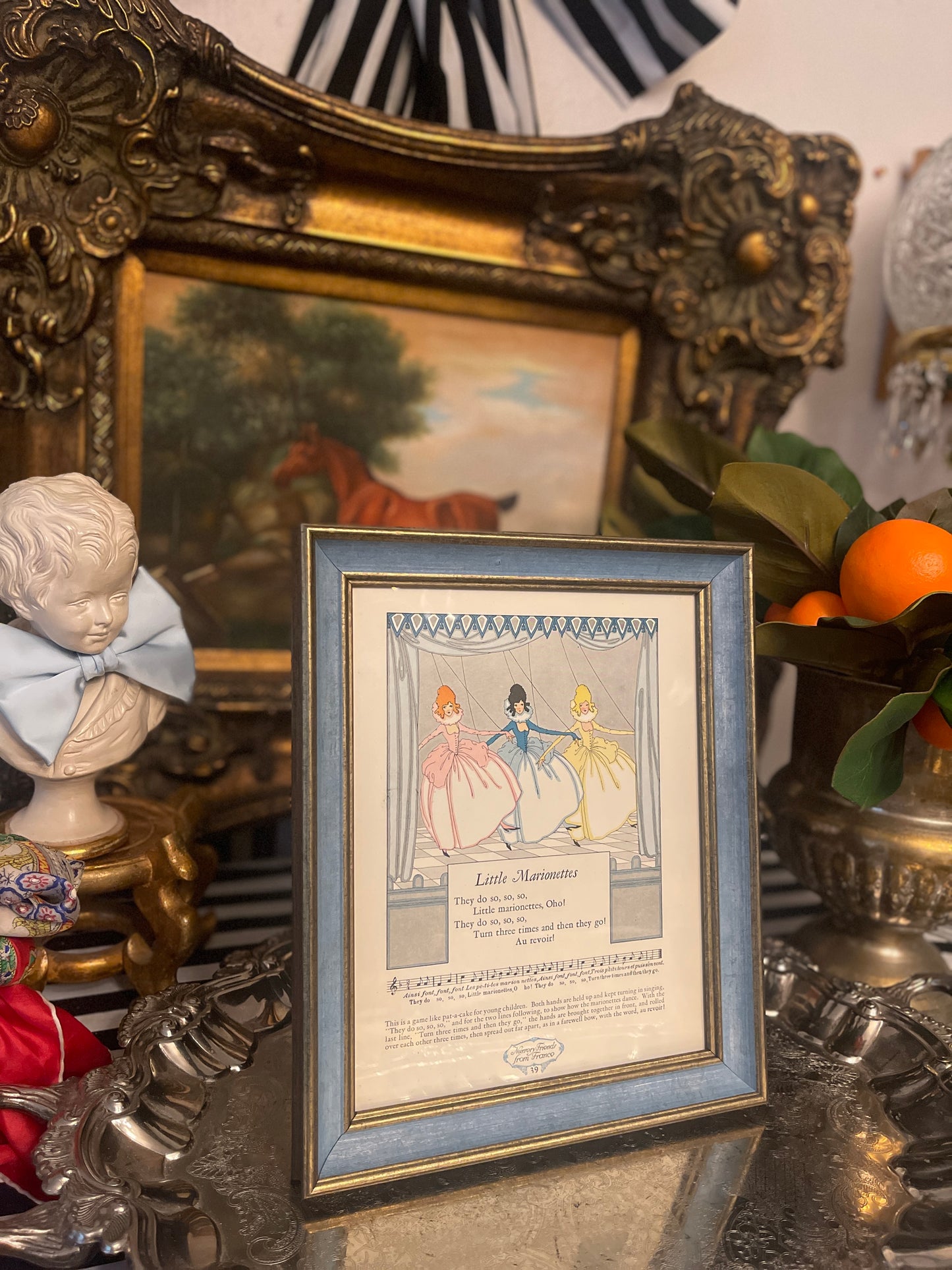 Little Marionettes, Bookplate Nursery Friends From France, Framed
