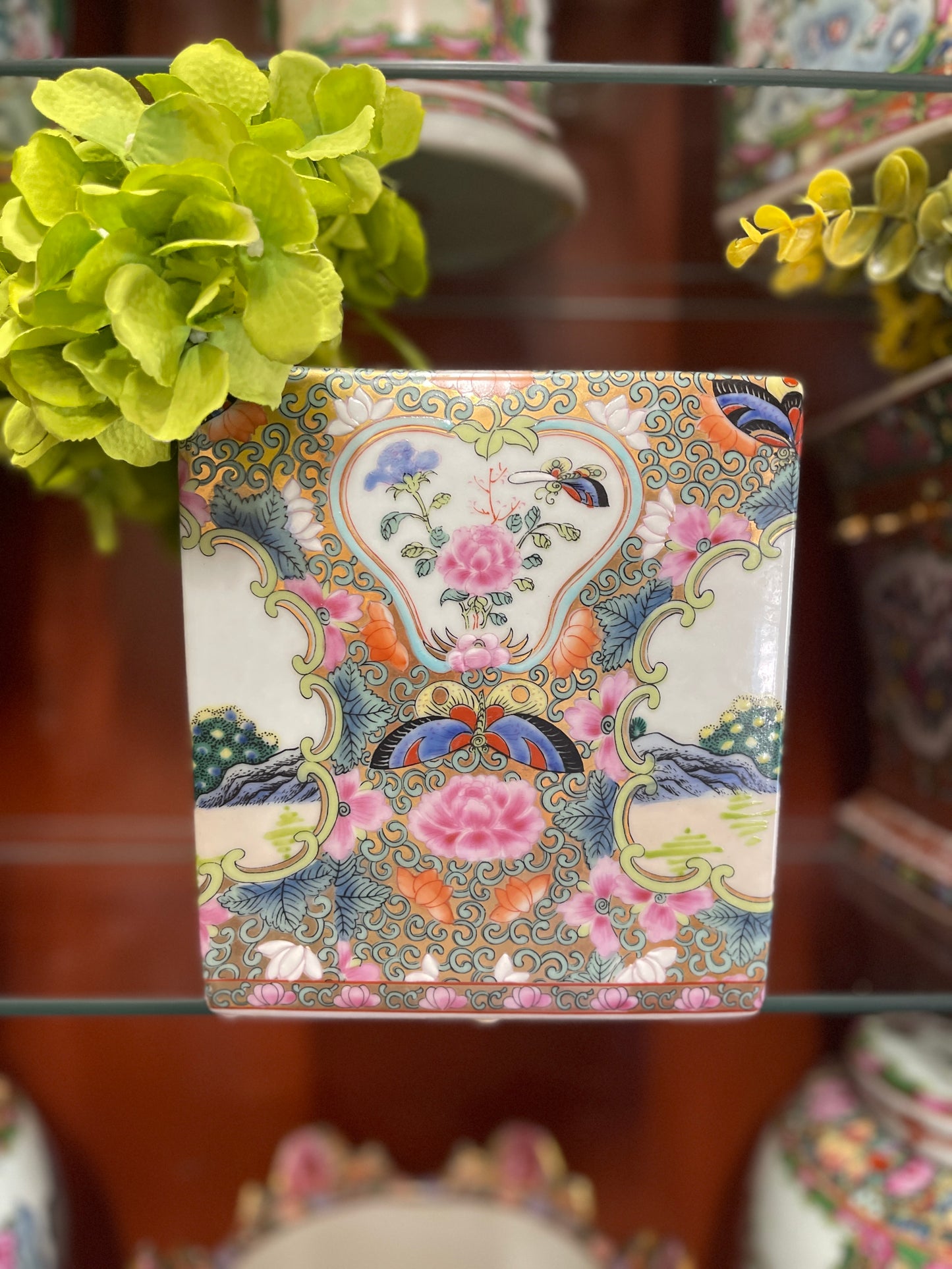 Famille Rose Block Planter