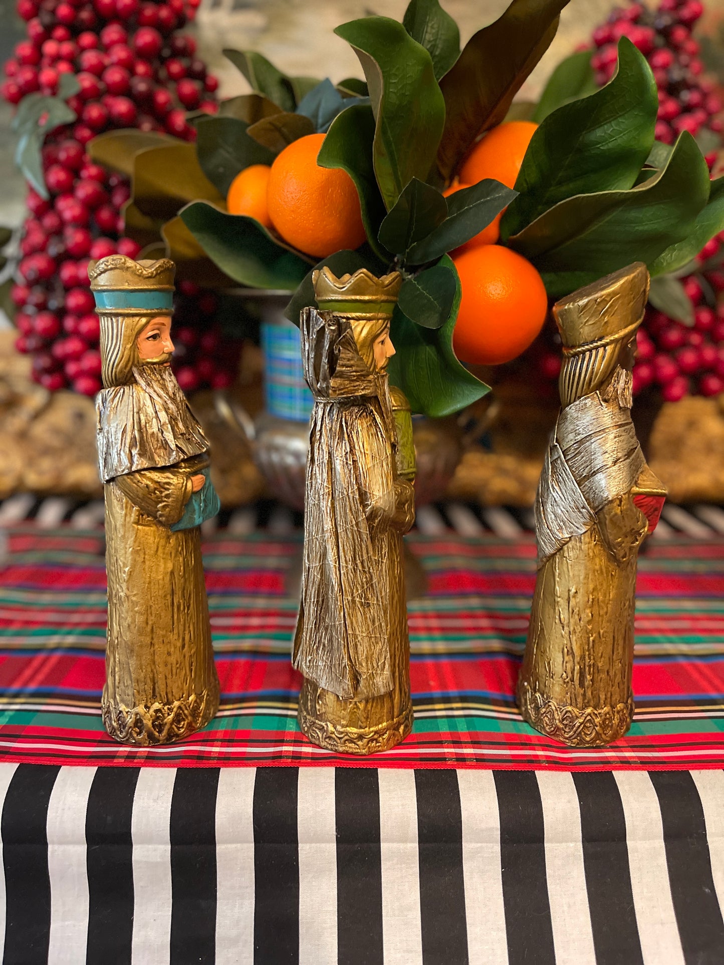 Vintage Paper Mache Three Kings/ Wise Men, Made in Japan