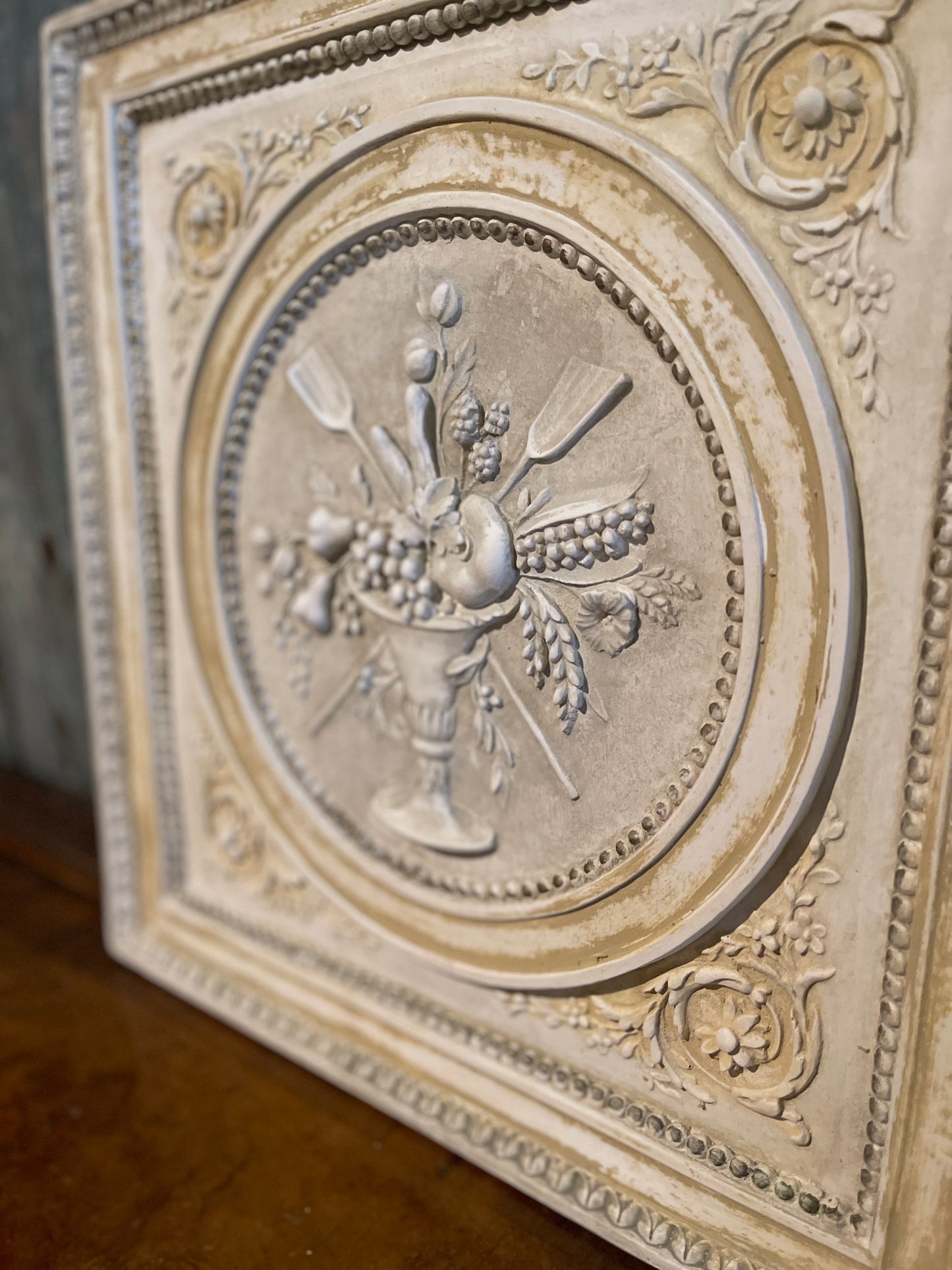 Vintage French Plaster Wall Plaque