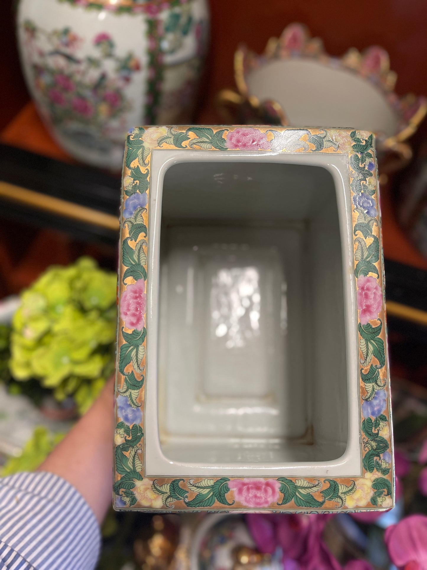 Famille Rose Block Planter