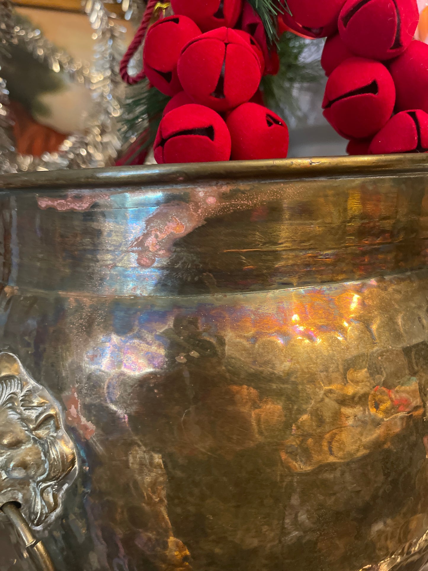 Brass Empire Vessel with Lions Heads and Paw Feet