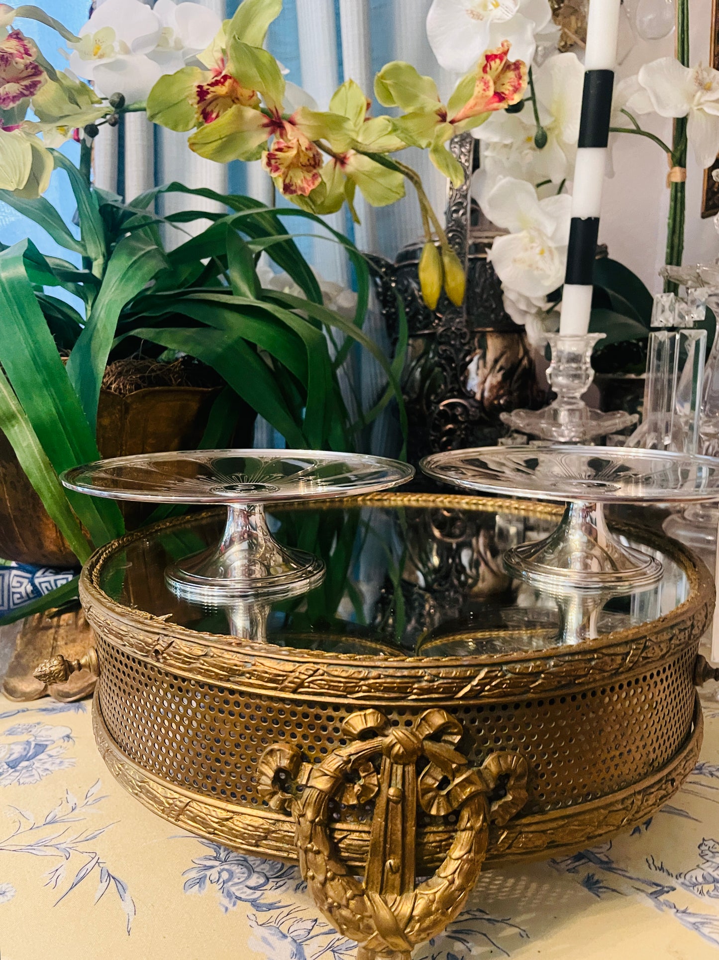 PAIR of Antique Tiffany & Co. Sterling Silver Tazzas, Estate Decor