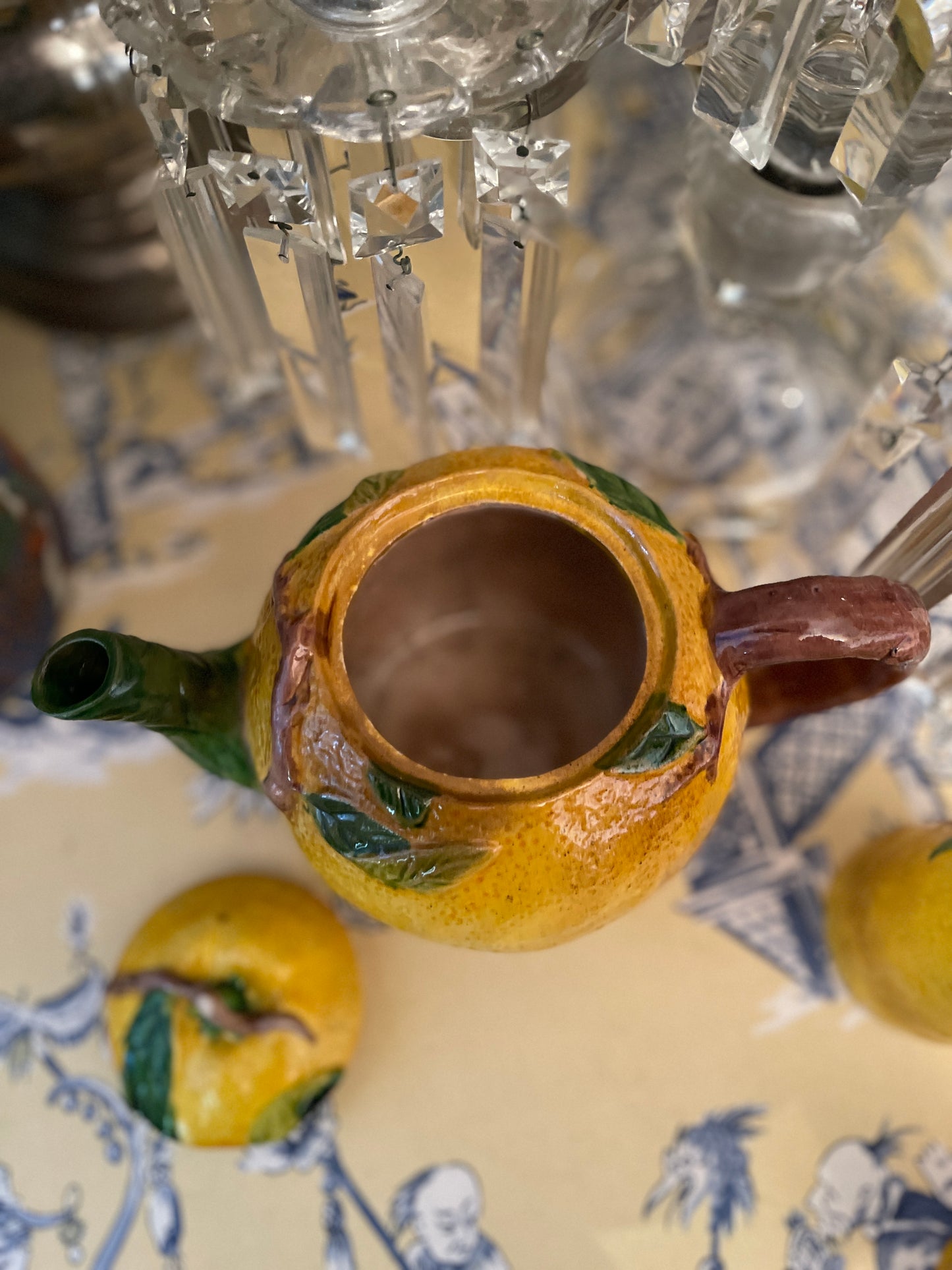 Vintage Majolica Lemon Tea Set, Made in Japan