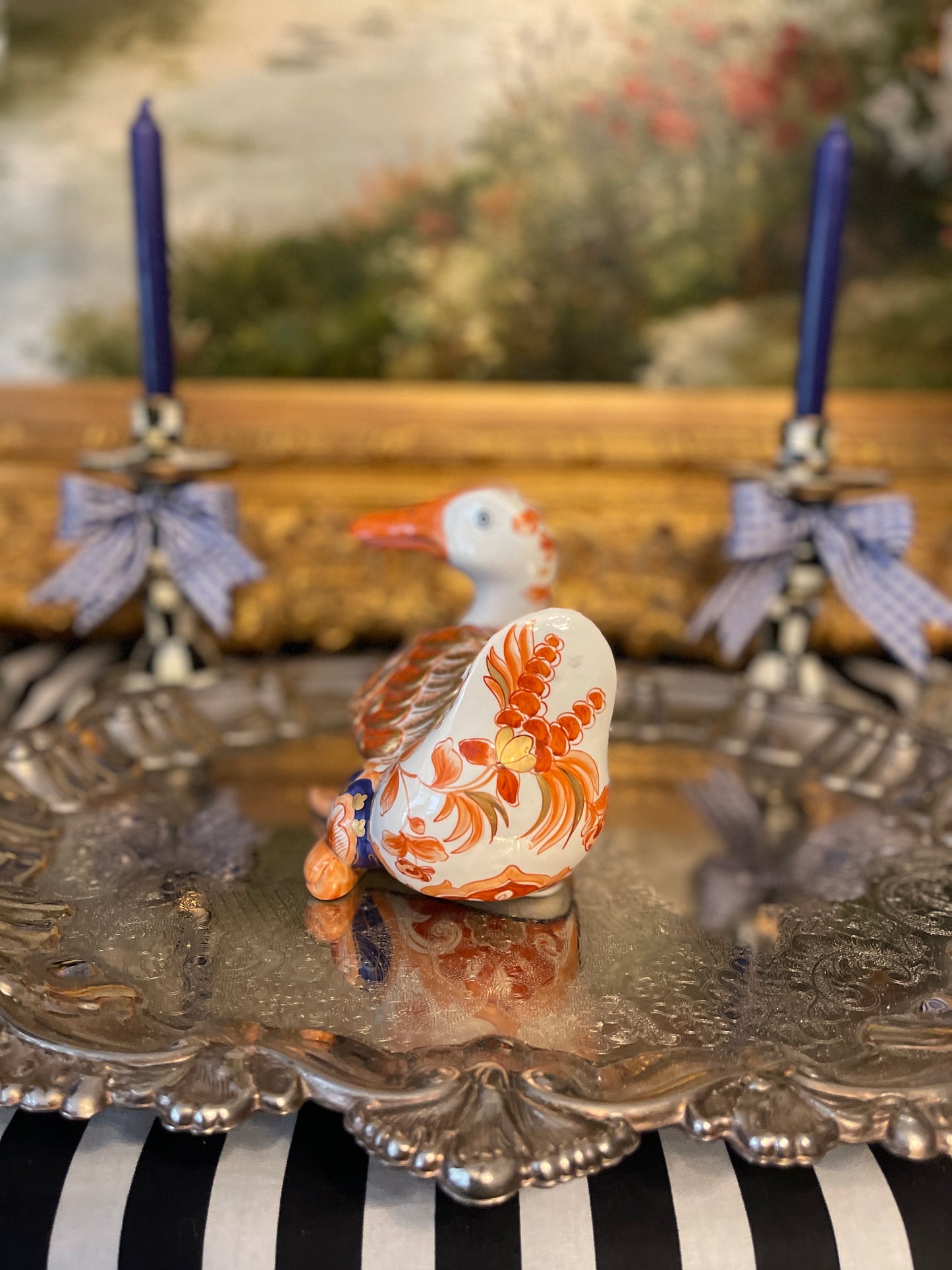 Vintage Chinoiserie Imari Style Duck, Made in Italy for Paul Hanson
