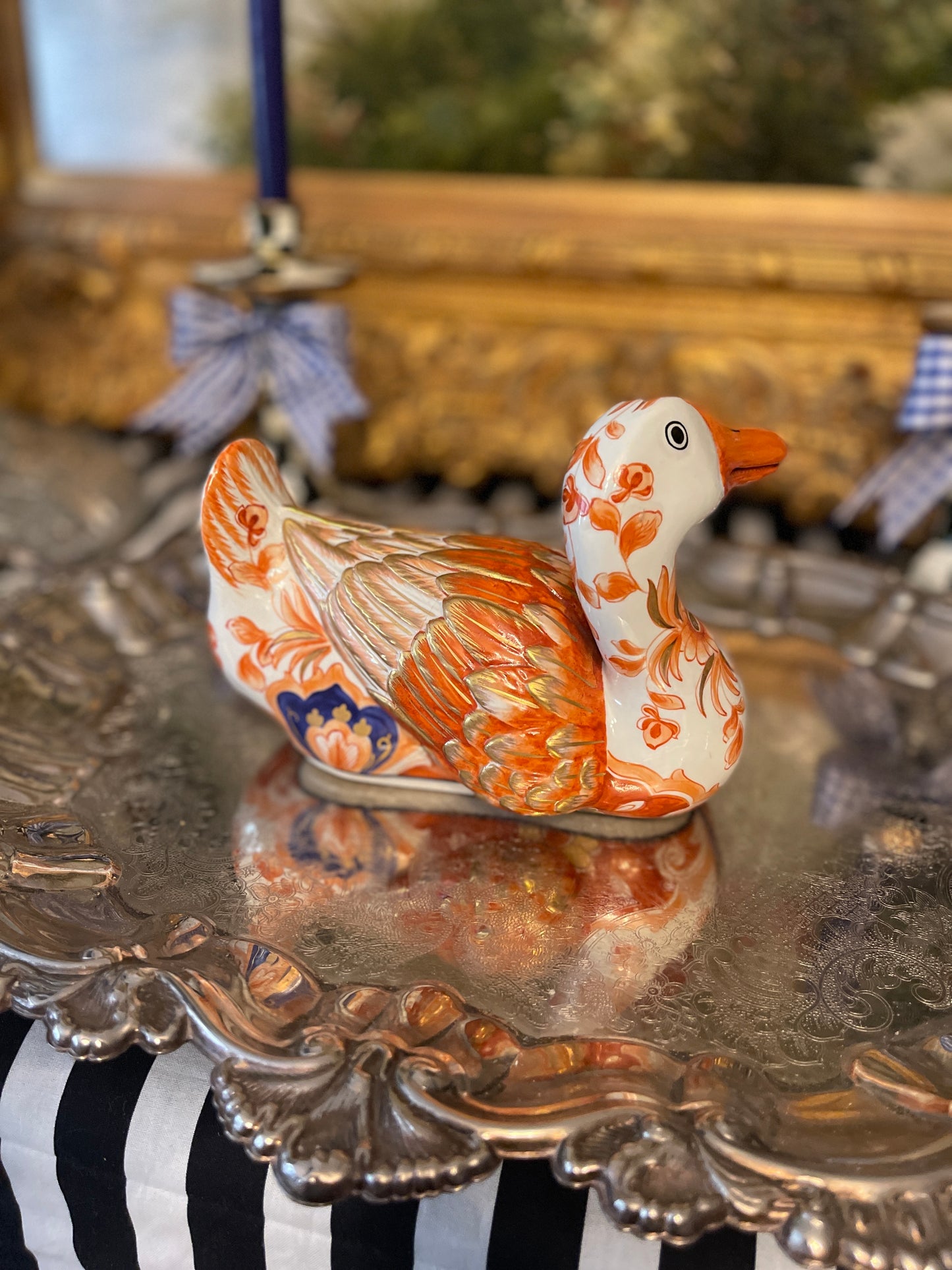 Vintage Chinoiserie Imari Style Duck, Made in Italy for Paul Hanson