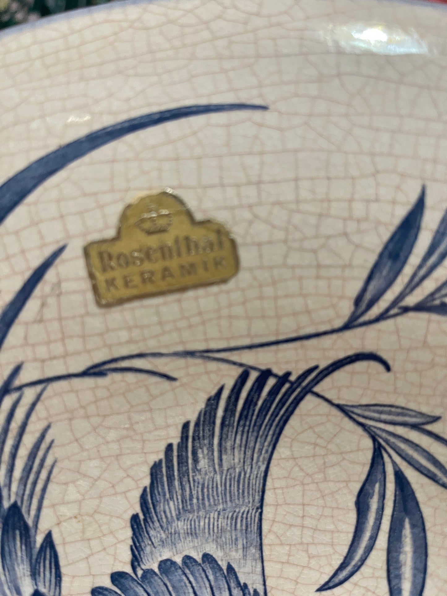 Blue Bird Rosenthal Bowl, Made in Germany, Circa 1940s