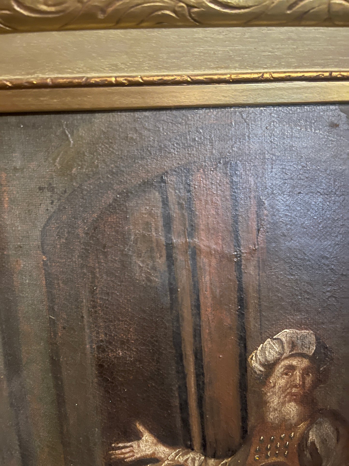 Antique Master Oil Painting, Christ in the Temple as a Child, Biblical Scene in Grand Architectural Setting, Jesus, Estate Art