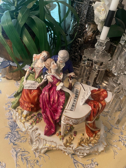 “A Melody for the Heart” – Romantic 19th Century Von Schierholz German Porcelain Rococo Figurine | Courtly Love and Music