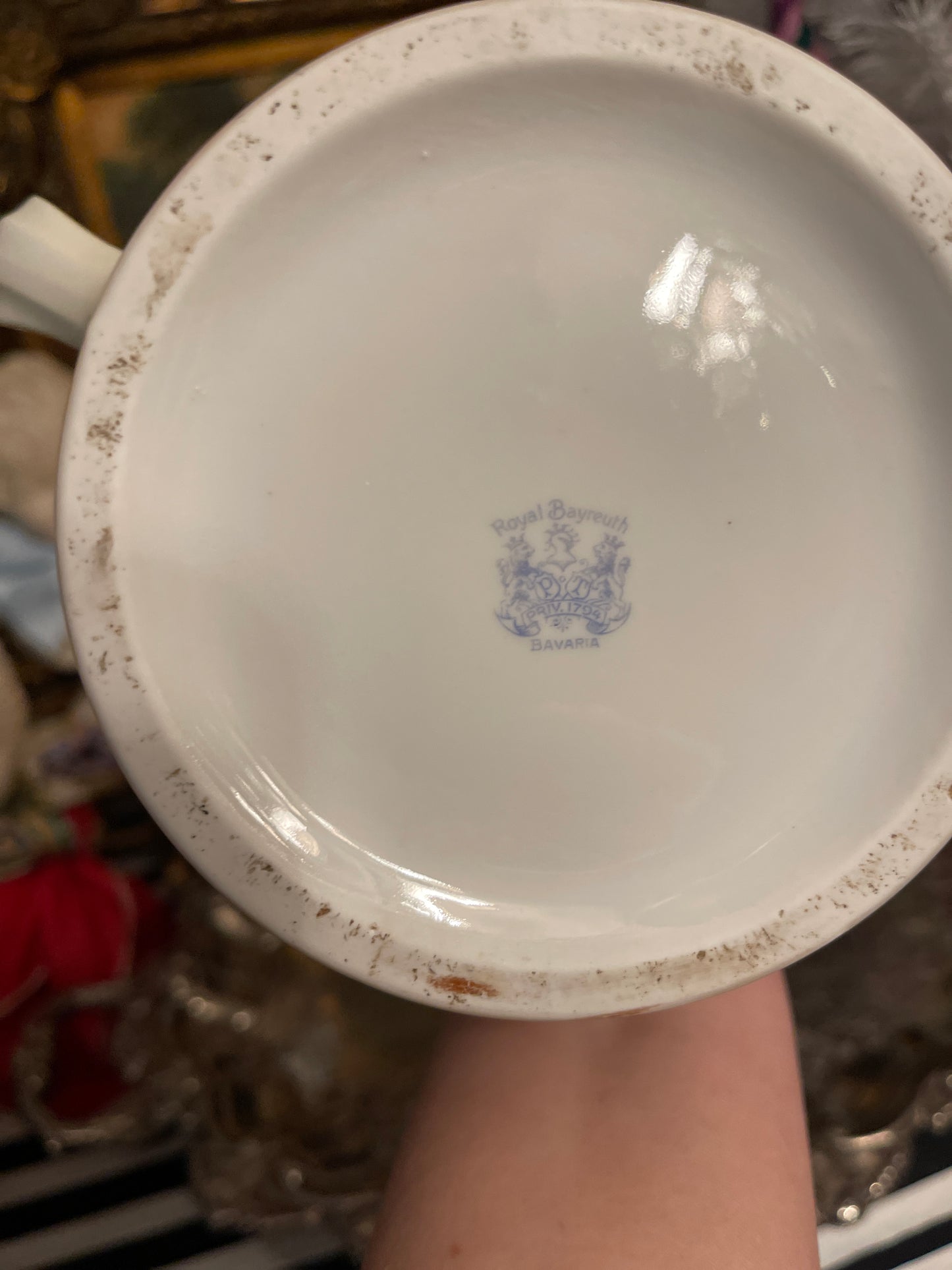 Royal Bayreuth Bavaria Pheasant Hunt Scene Pitcher, Vintage