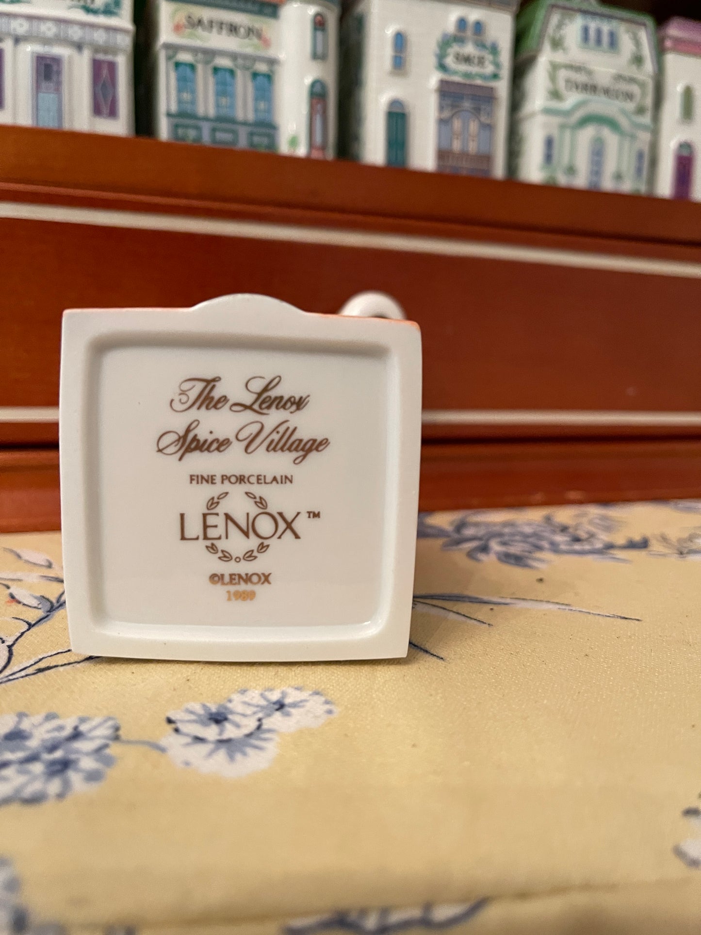 1989 Lenox Spice Village, 24 Houses with the Original Wood Display Shelf, Grandmillennial Decor