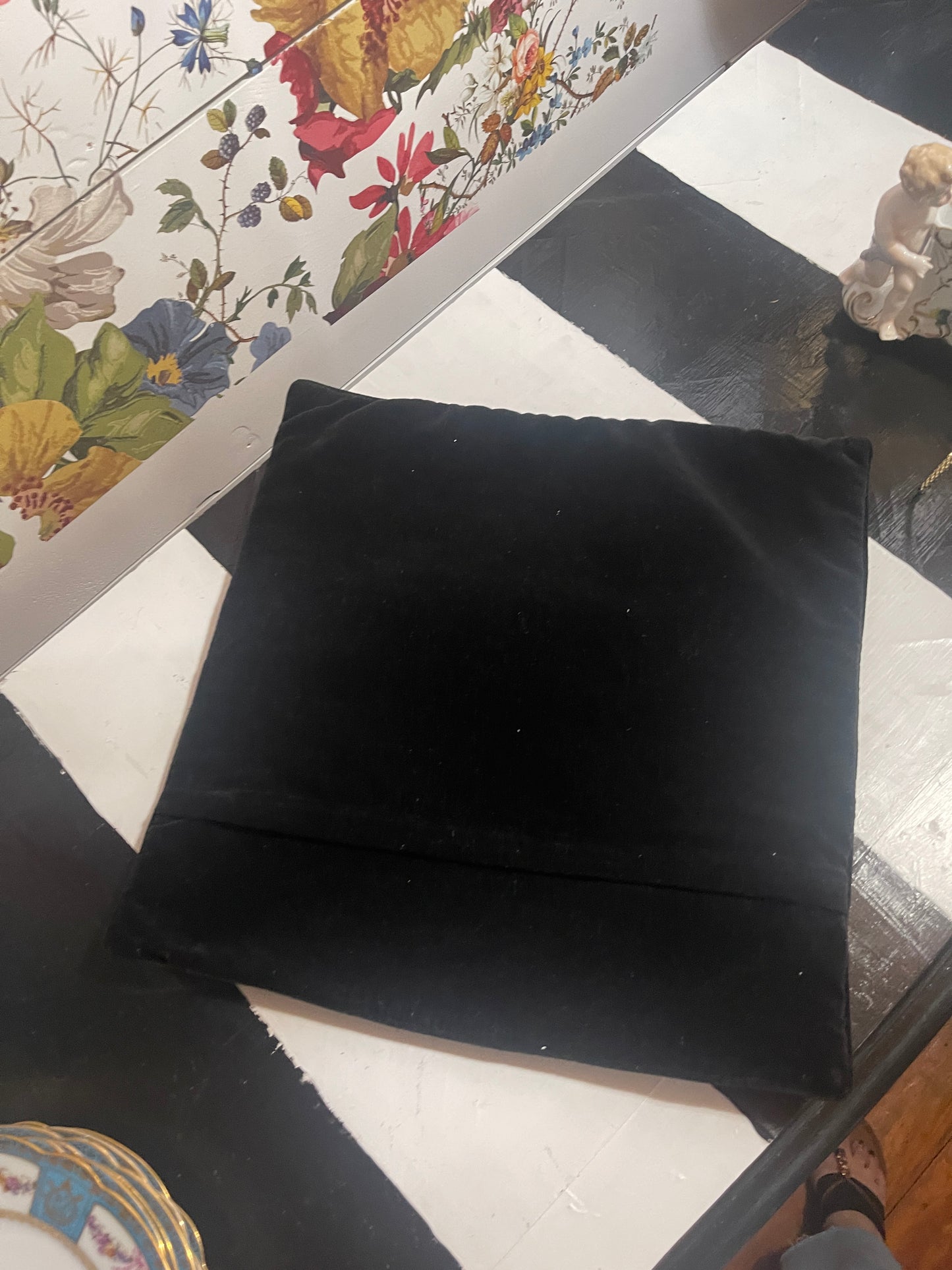 Vintage Chinoiserie Needlepoint Foo Dog Pillow Cover