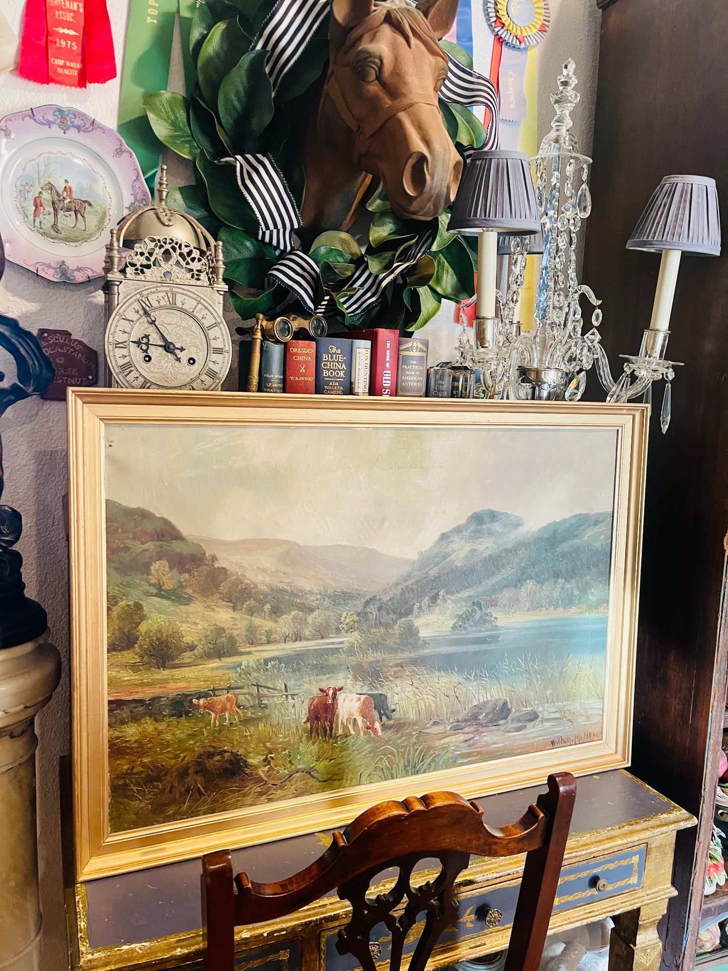 Pastoral Cattle Painting, Oil on Canvas by Wilton Morley, 19th Century UK Artist