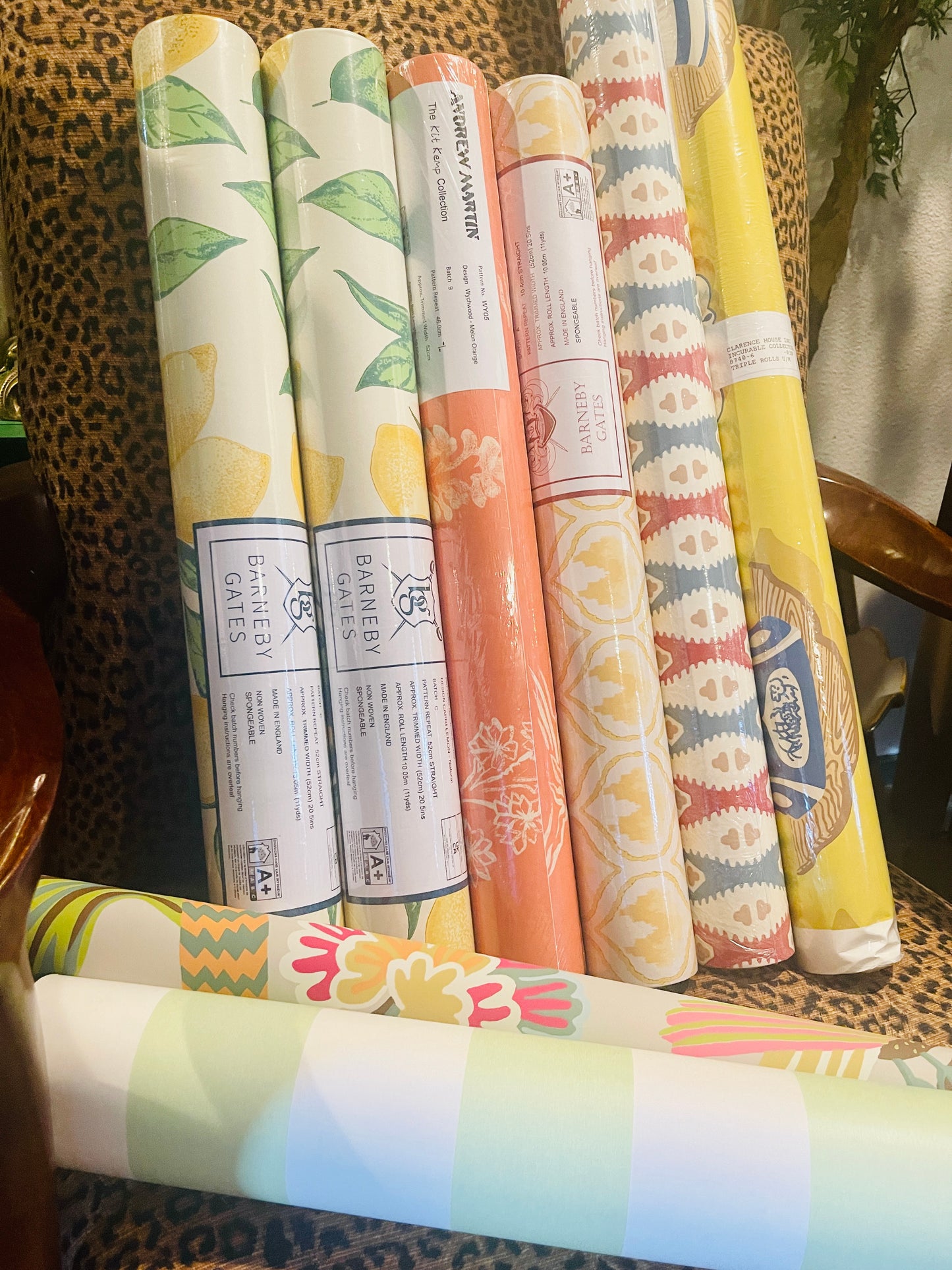 Barneby Gates Capri Lemon- Natural Wallpaper