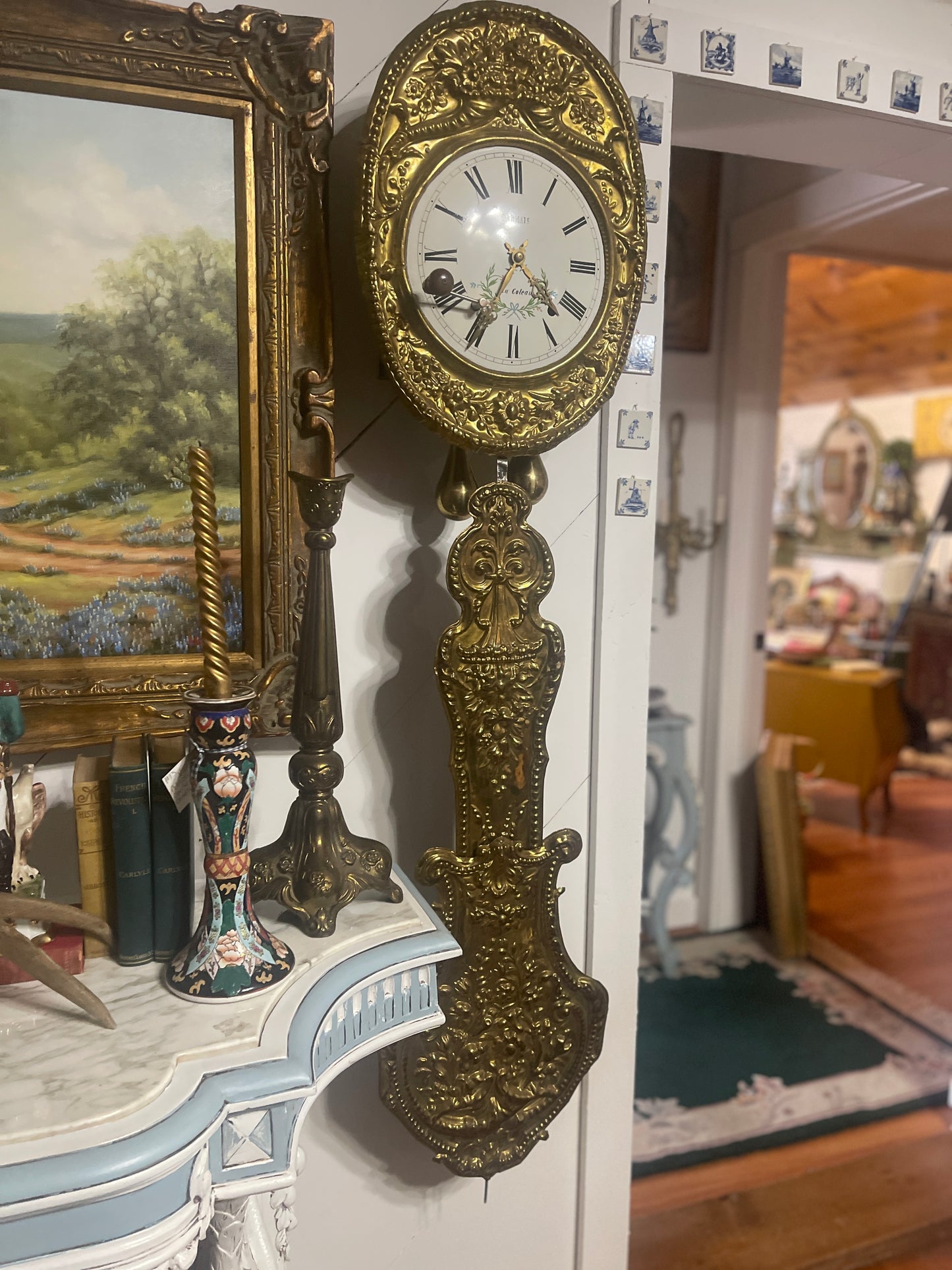 French Morbier Comtoise Clock, Estate Decor