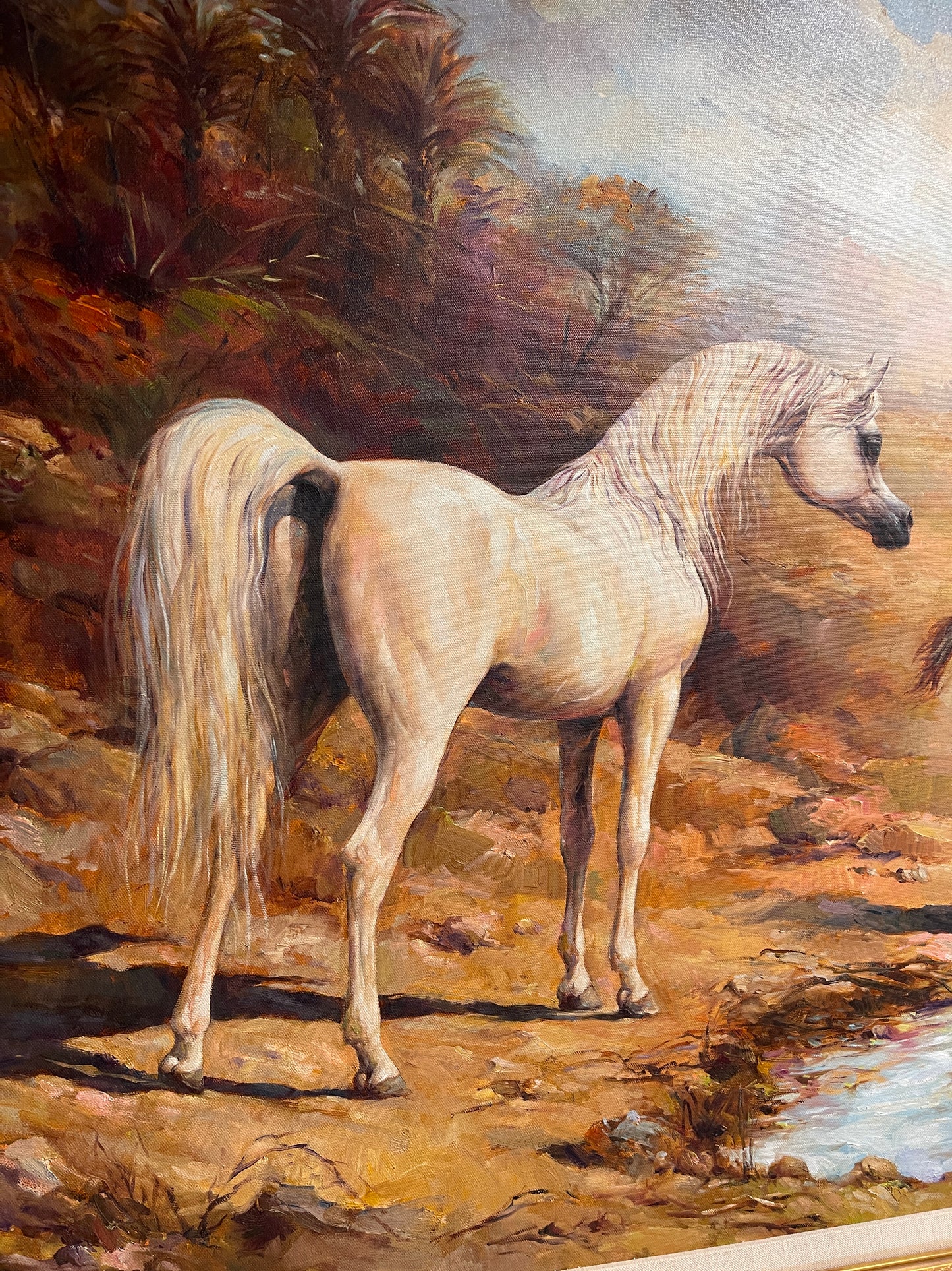 Arabian Horse Painting by Noted Artist Ali Al Mimar, Estate Art