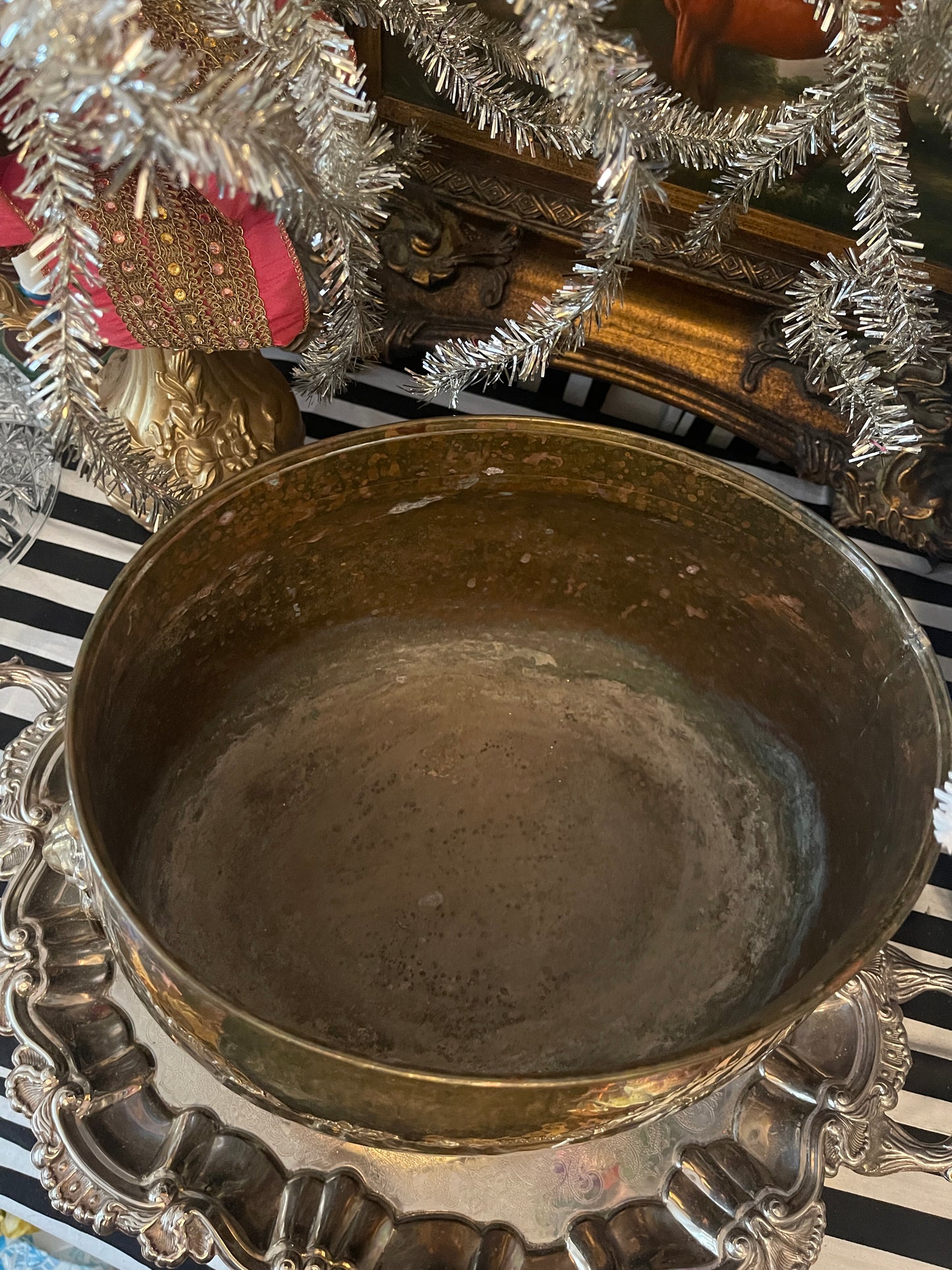 Brass Empire Vessel with Lions Heads and Paw Feet