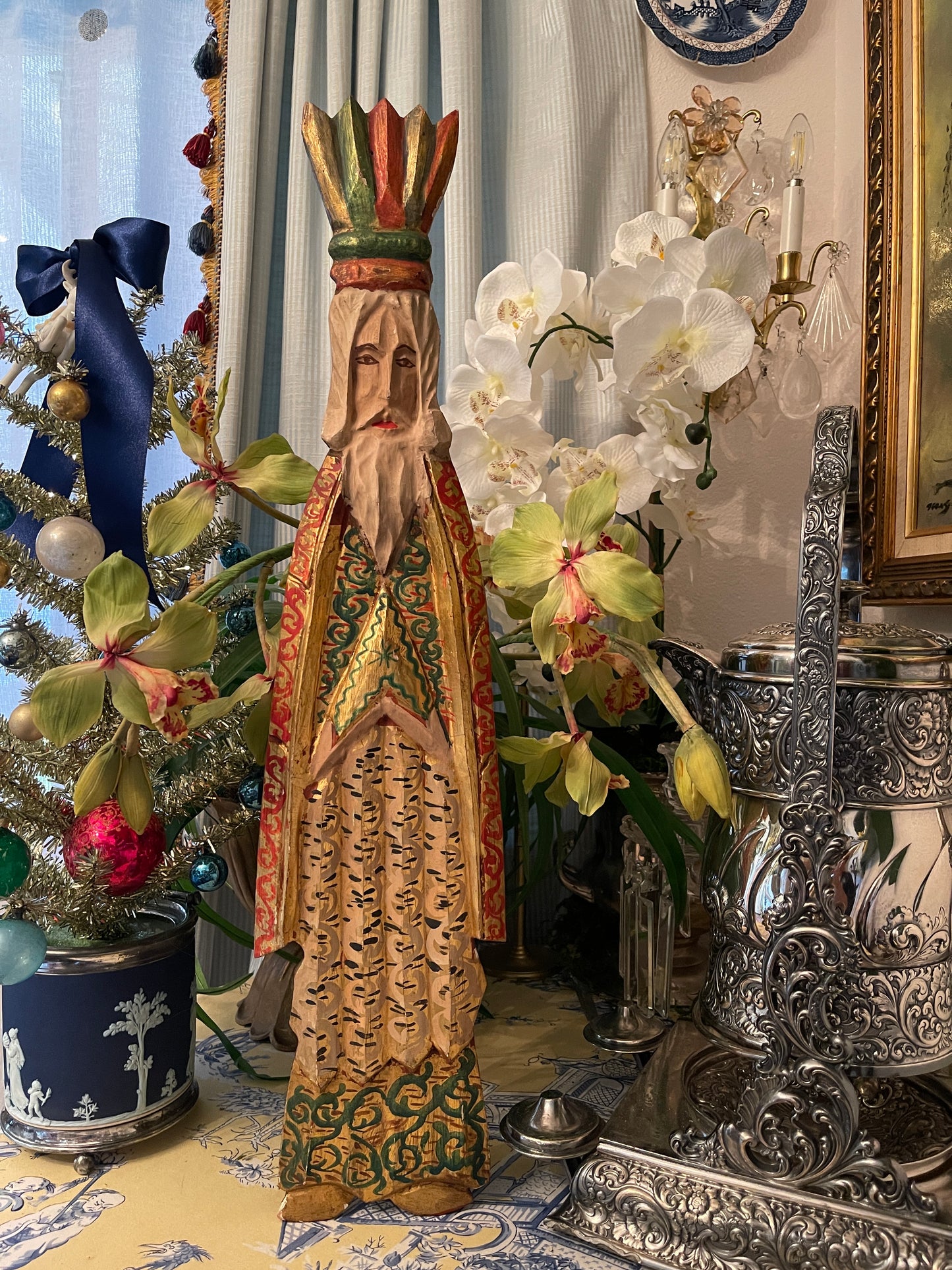 Fantastic Vintage Wise Men, Carved Wood, Hand Painted