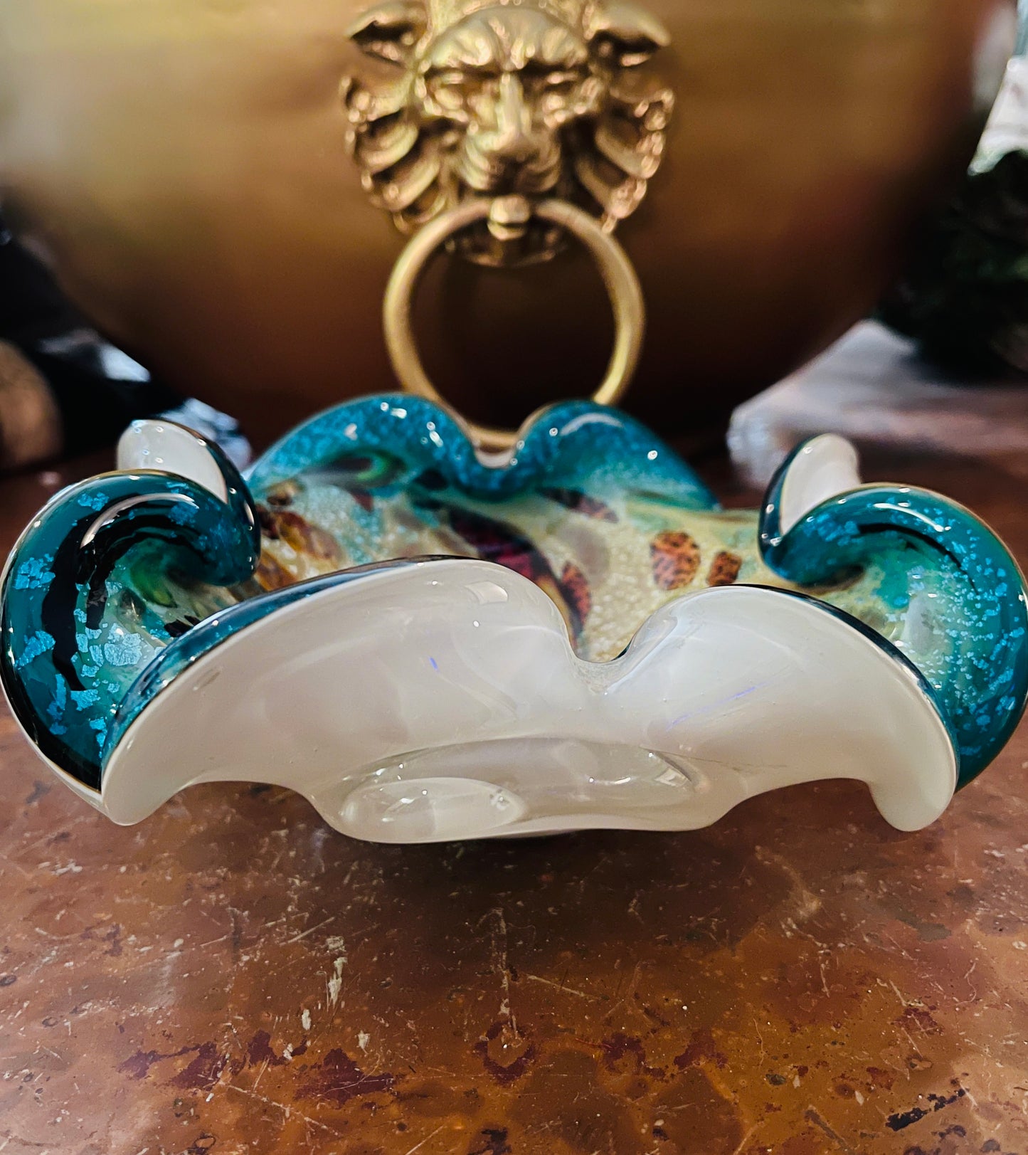 Dino Martens Murano Tutti Frutti Bowl, Made in Italy, Mid Century Italian Glass