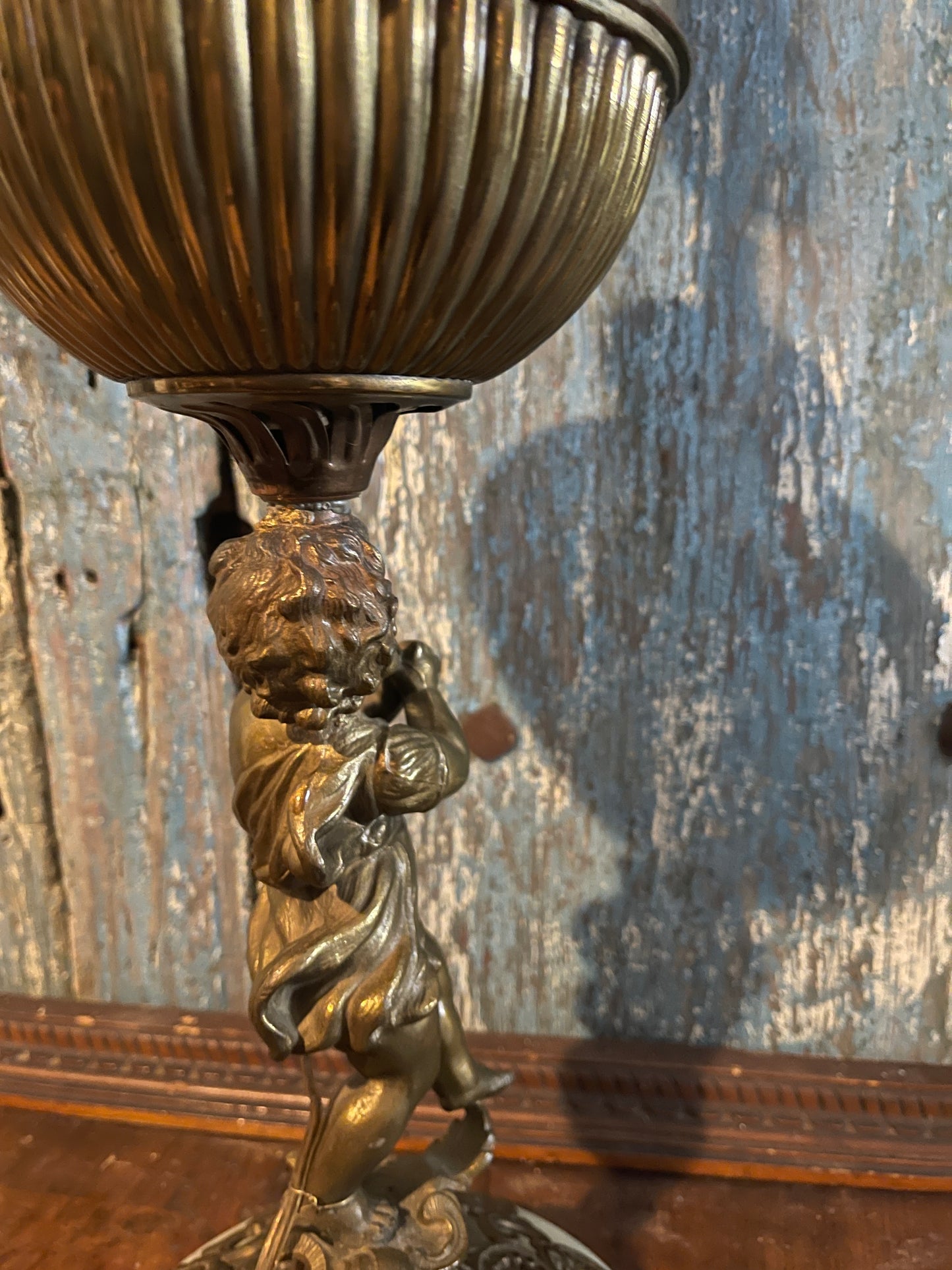 Antique Victorian Cherub Parlor Lamp,Electrified,