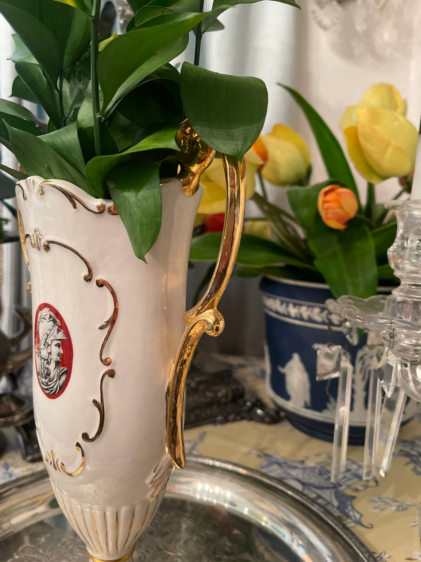 Vintage Neoclassical Double Handled Urn Vase