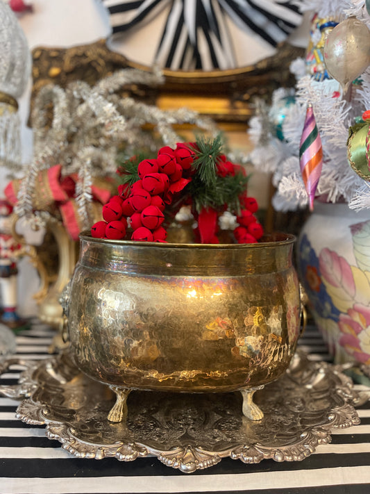 Brass Empire Vessel with Lions Heads and Paw Feet