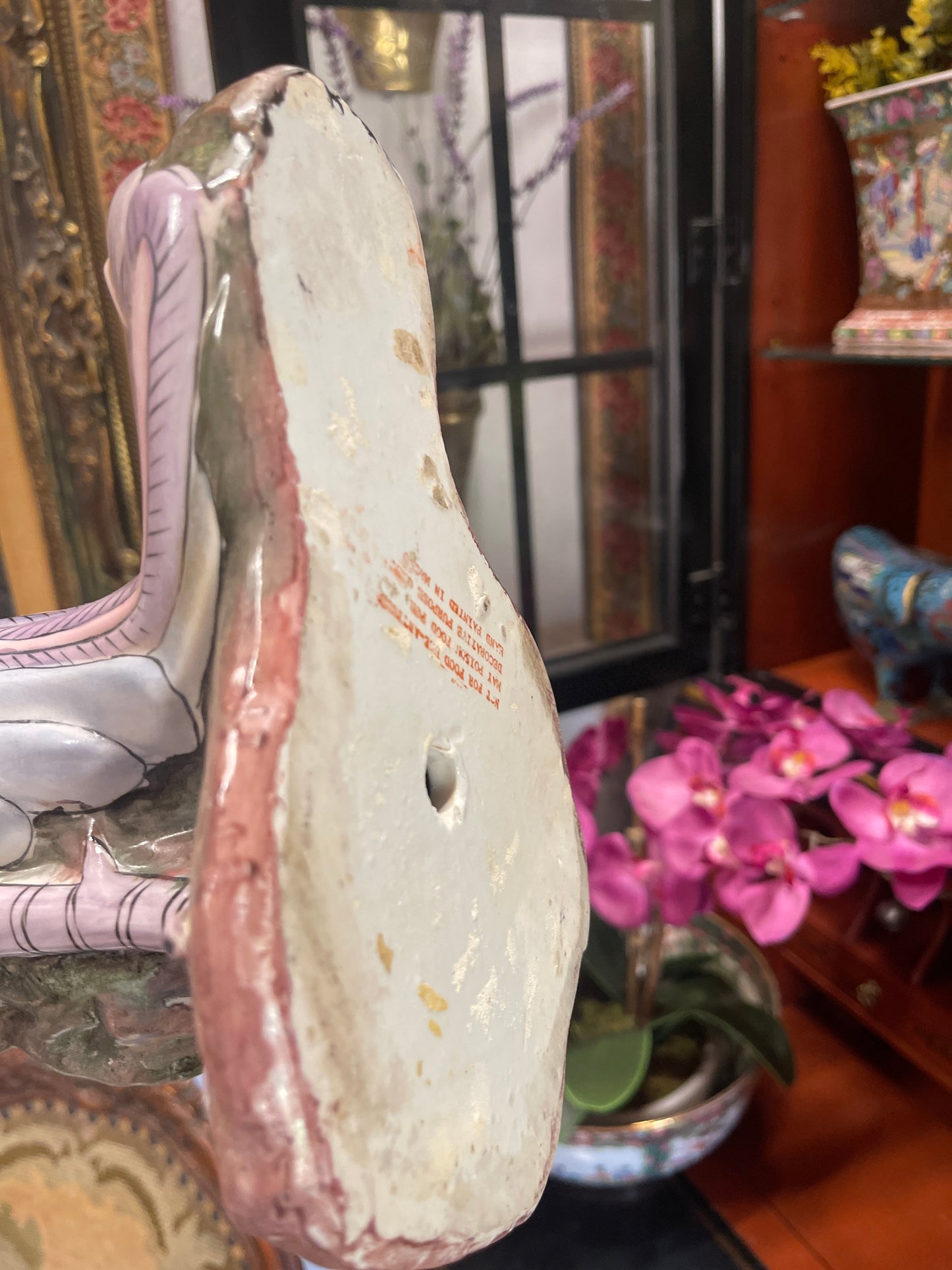 Vintage Chinoiserie Porcelain 18” Chinese
Phoenix Statues- Pair