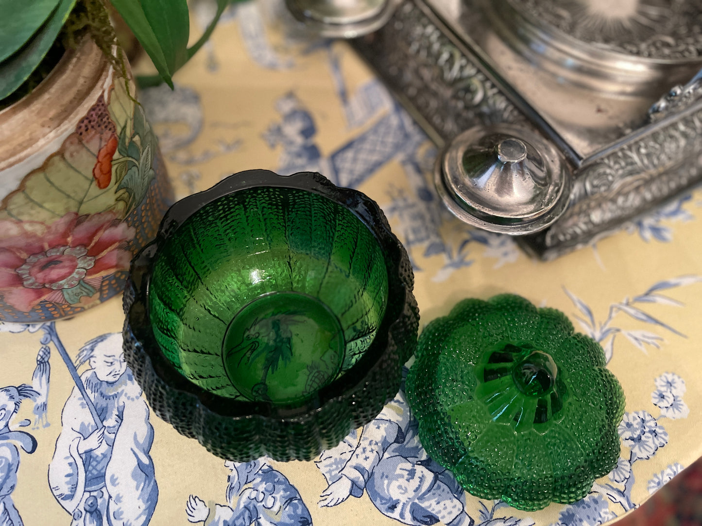 Green Pumpkin Lidded Dish