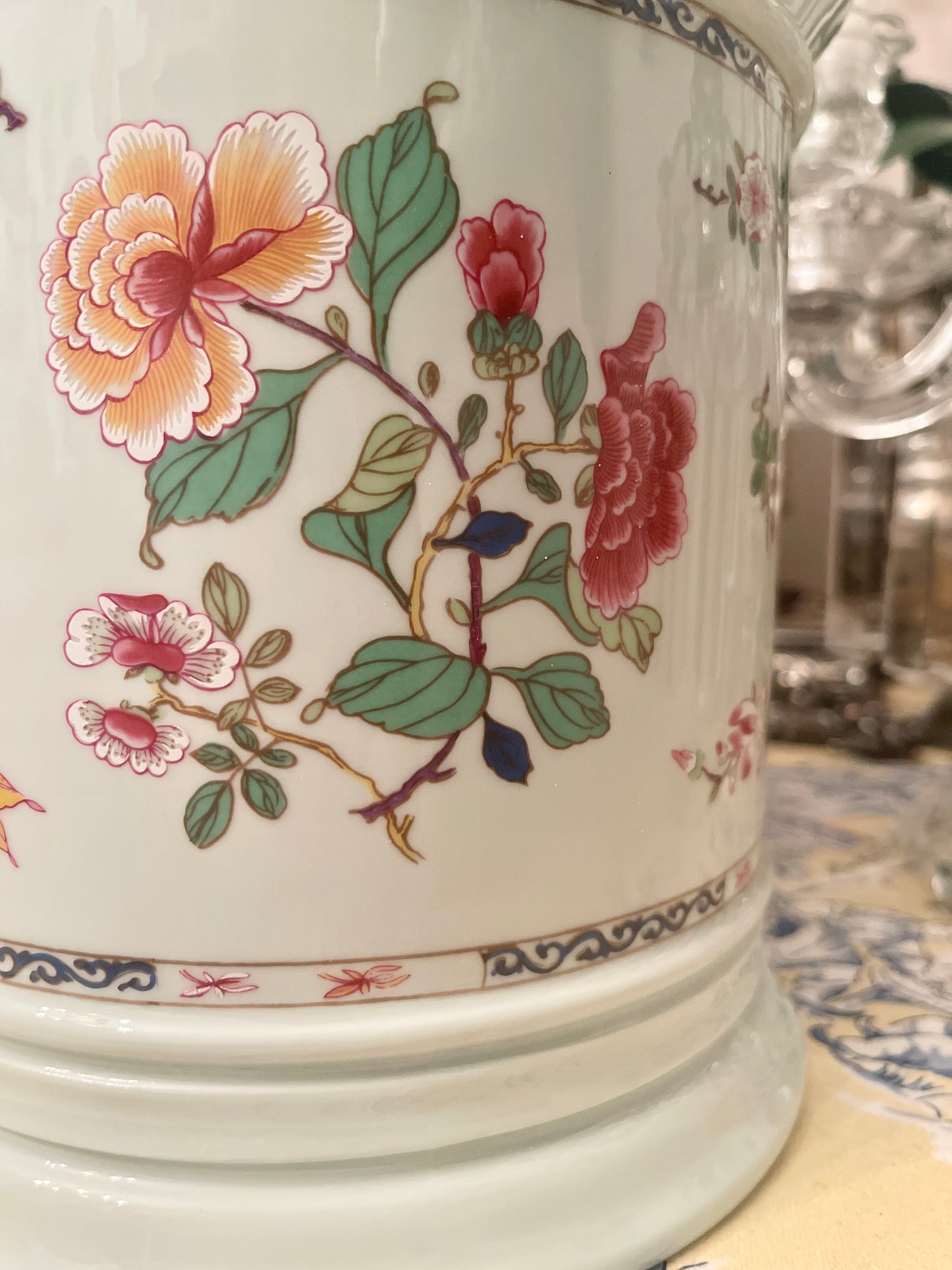 Large Raynaud Limoges Cachepot, Vibrant Florals, Made in France