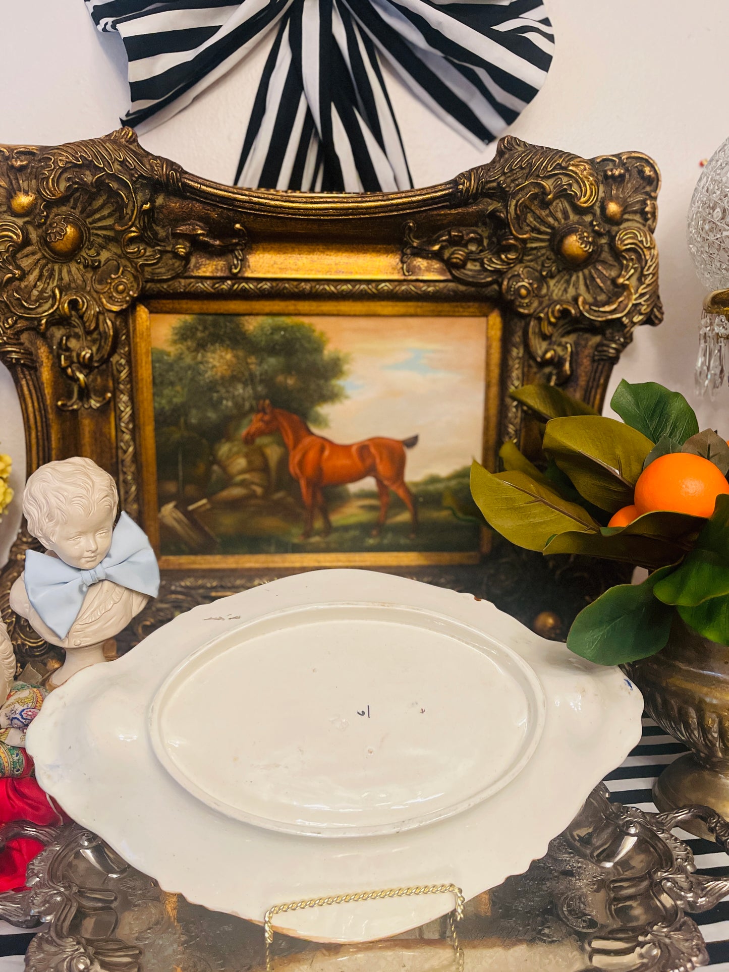 French Majolica Asparagus Platter, c. 19th Century