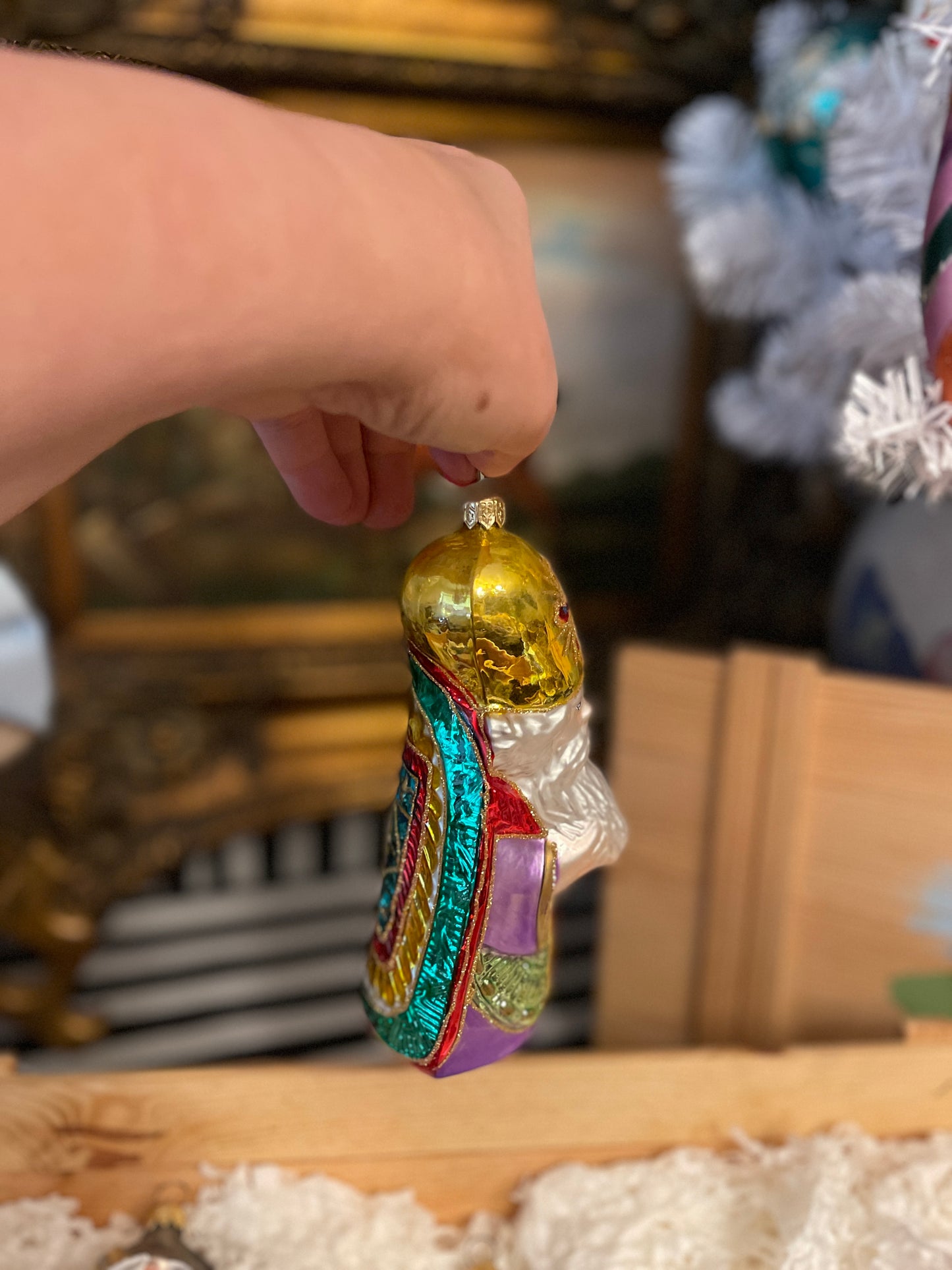 Vintage Kurt Adler Russian Collection of Polonaise Handblown Glass Ornaments in the Original Box, Made in Poland