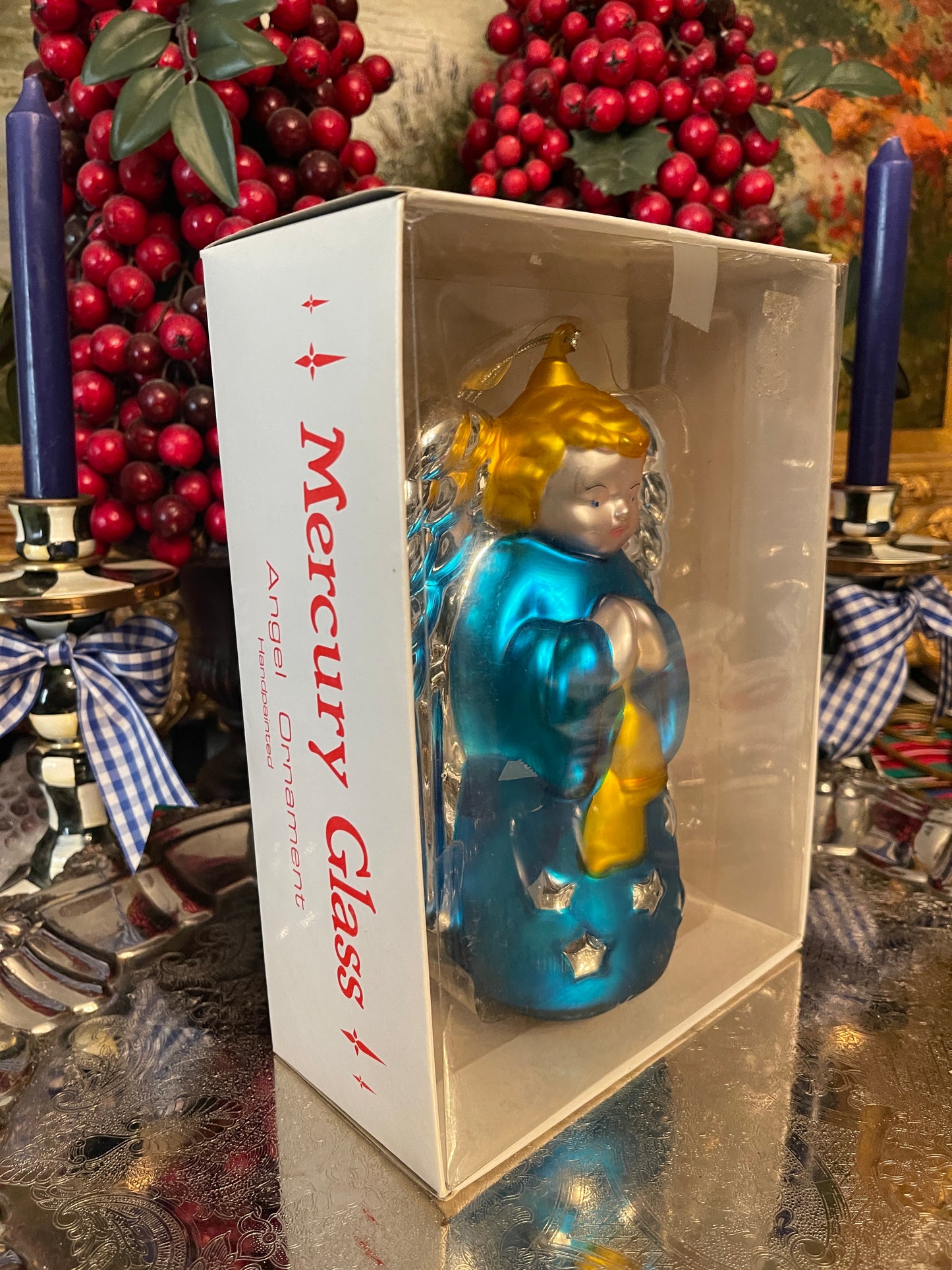 XLARGE Angel Mercury Glass Ornament by Dept 56, Vintage