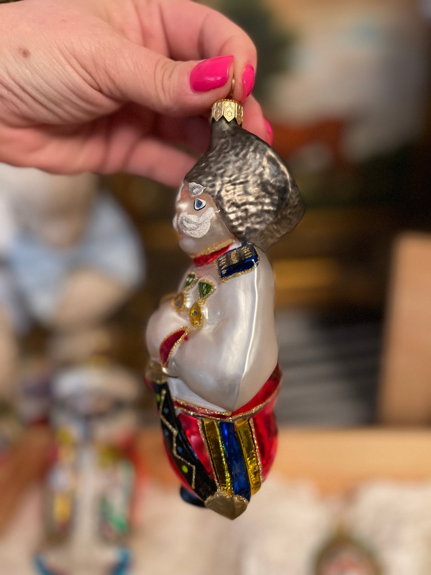 Vintage Kurt Adler Russian Collection of Polonaise Handblown Glass Ornaments in the Original Box, Made in Poland