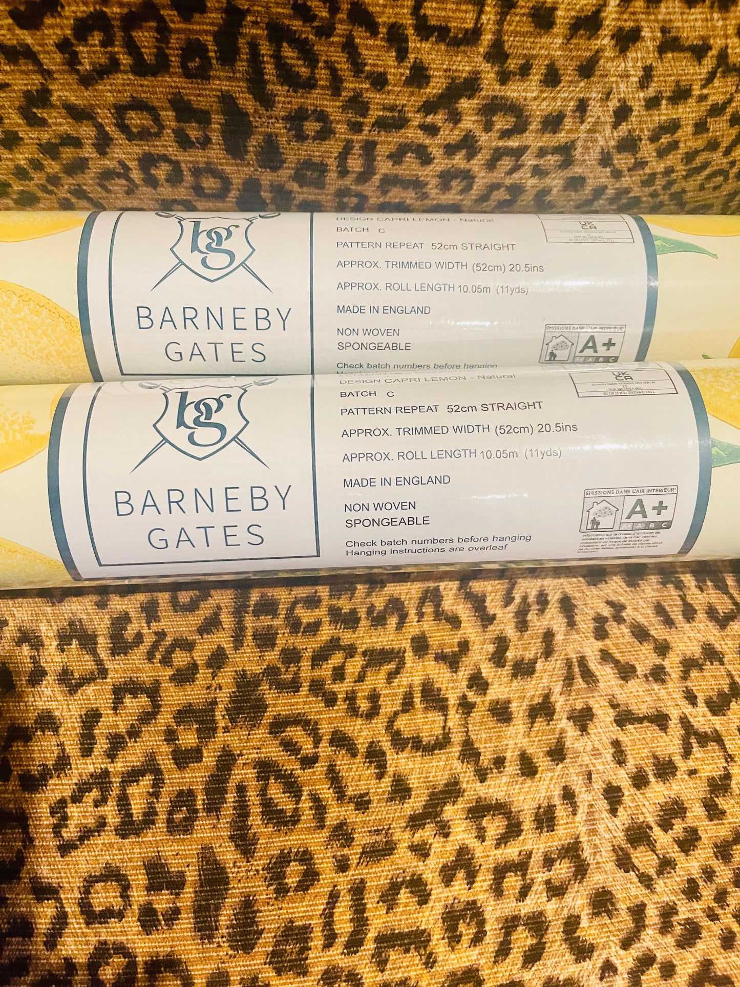 Barneby Gates Capri Lemon- Natural Wallpaper