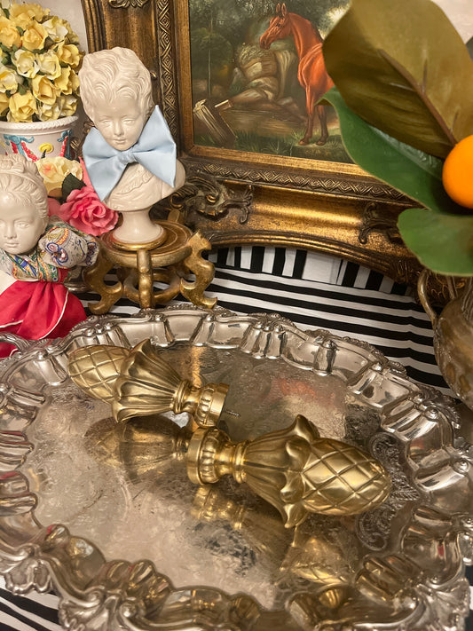 Brass Acorn Finial Pair