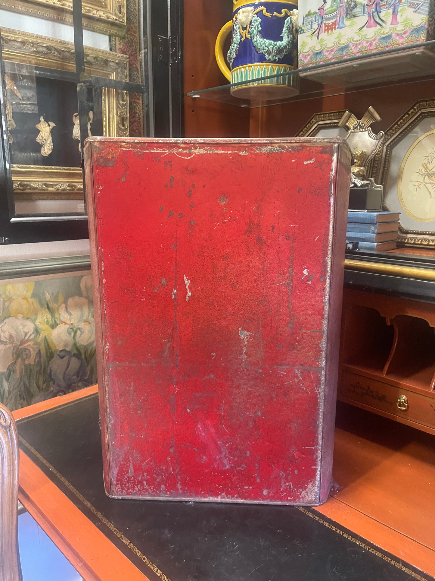 Large Antique French Coffee Tin – J. Petit “Torréfaction de Cafés” Advertising Canister from Antwerp, c. 1900