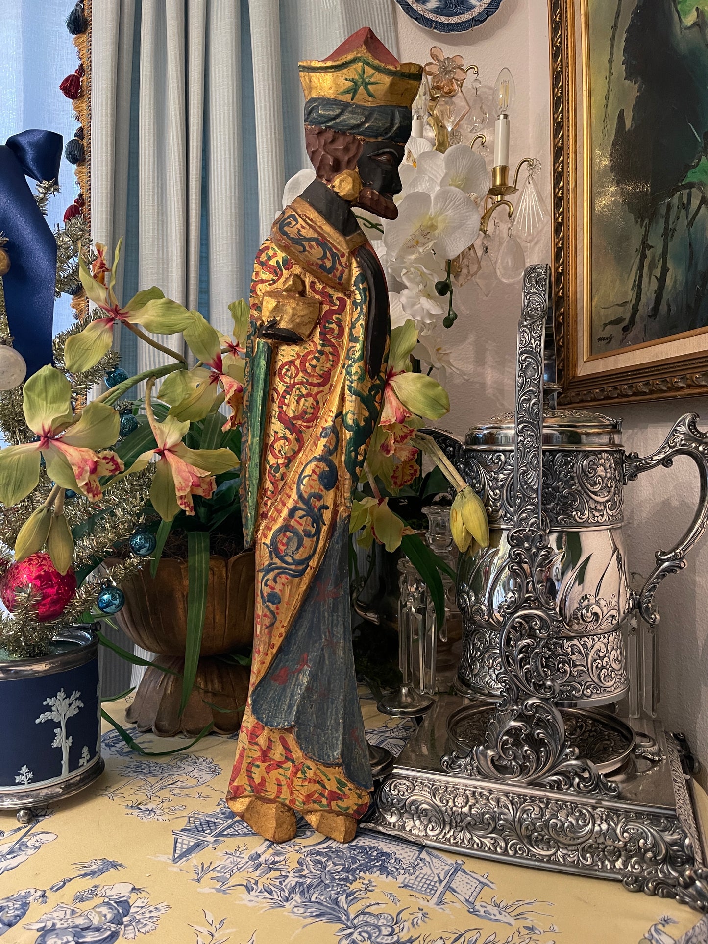Fantastic Vintage Wise Men, Carved Wood, Hand Painted