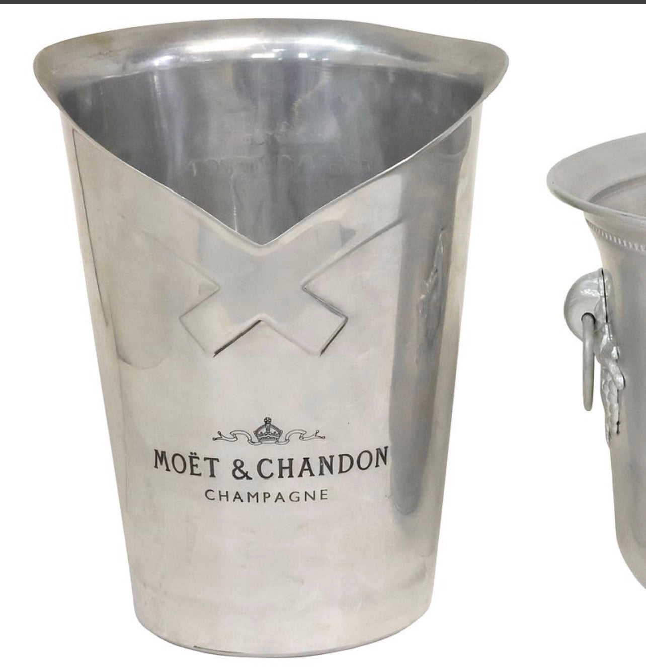 Vintage Moët & Chandon Champagne Urn, French Aluminum Ice Bucket | Iconic Champagne House Display Piece