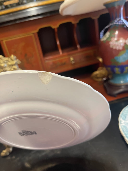 French General Demain Sarreguemines Napoleon - 19th Century Antique French Digoin & Sarreguemines Teal & Black Napoleon Dessert Plate