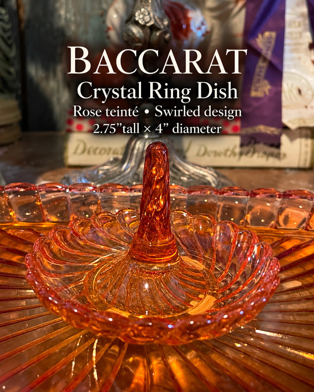 Baccarat Rose-Tinted Crystal Ring Dish | Baguier