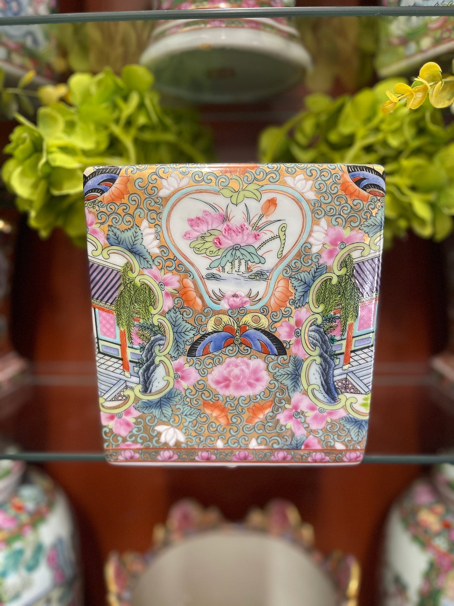 Famille Rose Block Planter