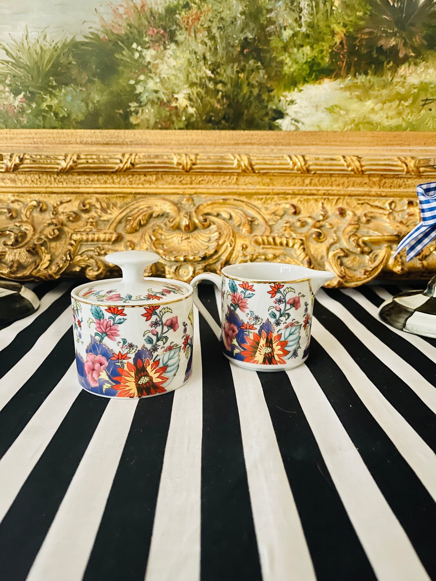 Imperial Leaf Tobacco Leaf Creamer and Sugar Set