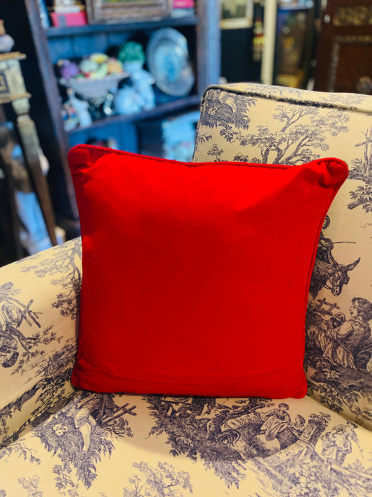 Vintage Santa Claus Needlepoint Pillow