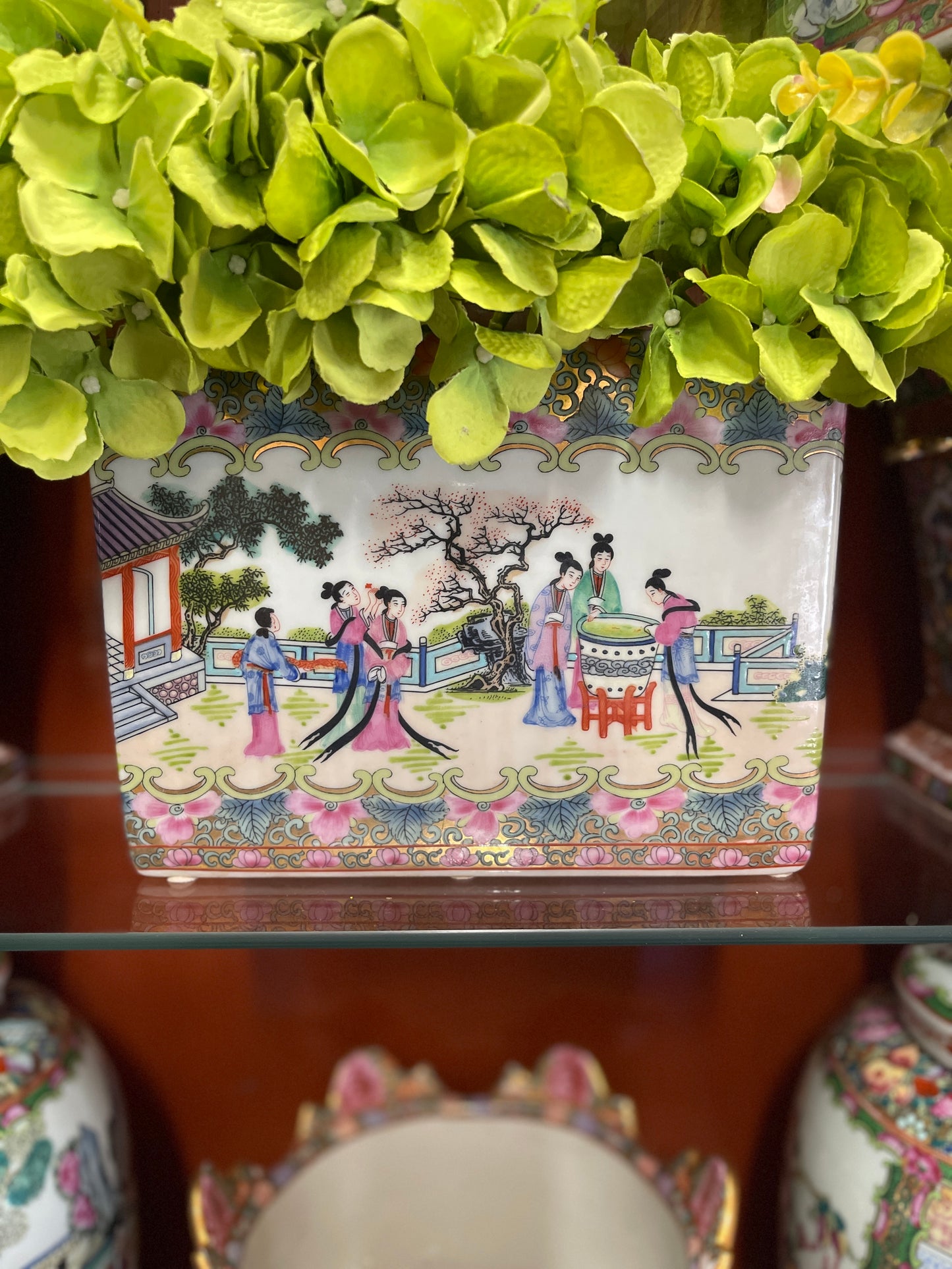 Famille Rose Block Planter