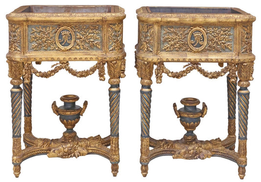 Monumental Pair Neoclassical Style Jardinieres AFTER a Design by Jean-Baptiste Vinceneux for Marie Antoinette and Marie-Thérèse of Savoy