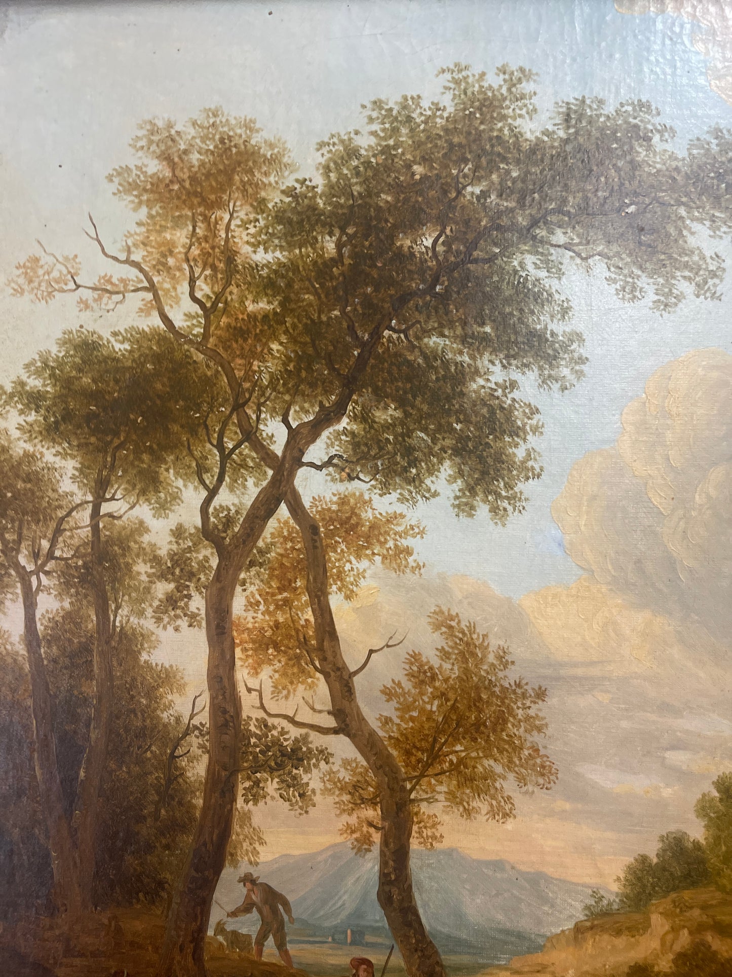 Antique Oil Painting Reproduction of Italianate landscape with Jacob, Leah and Rachel, by Nicolaes Berchem