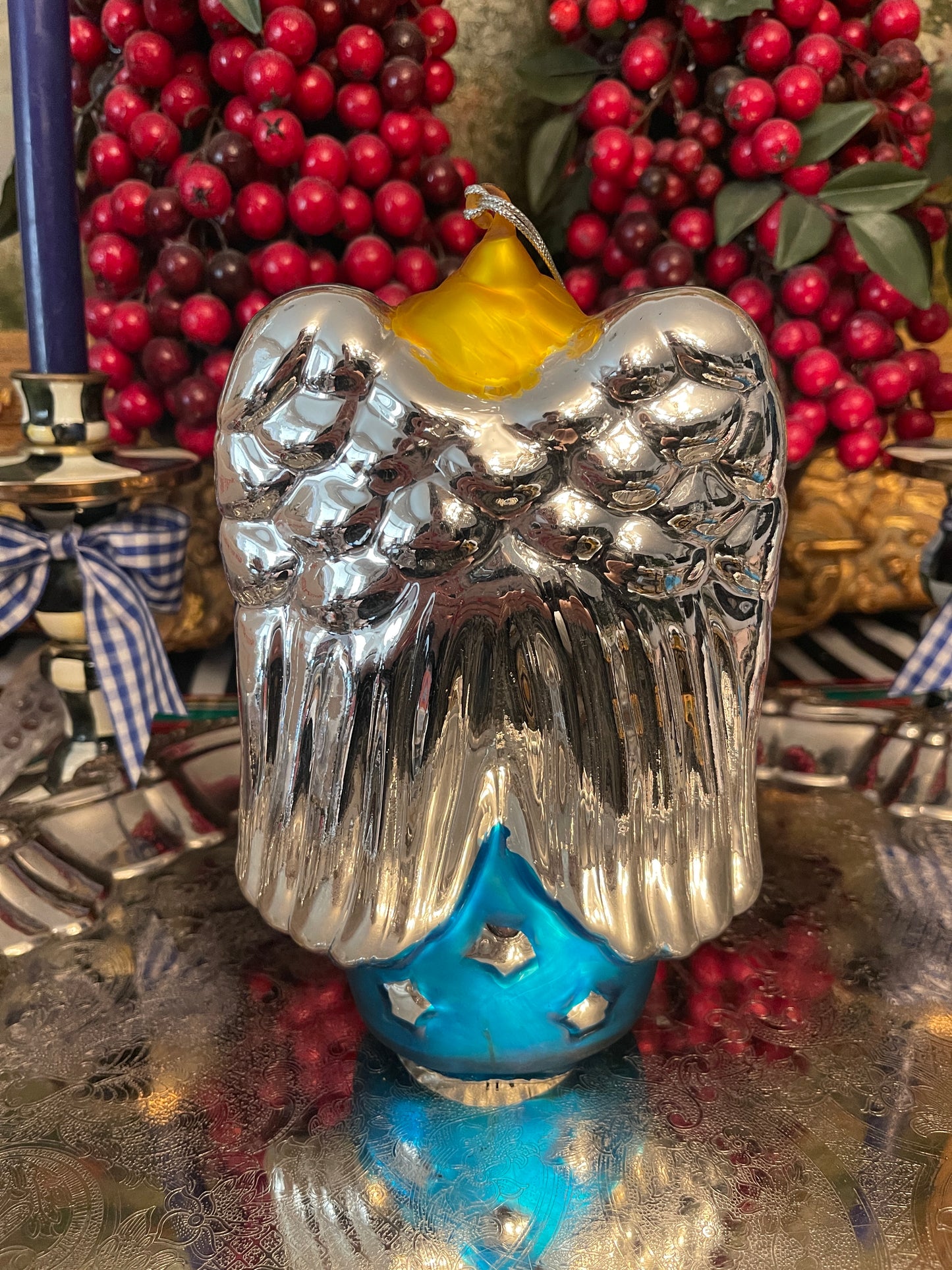 LARGE Angel Mercury Glass Ornament by Dept 56, Vintage