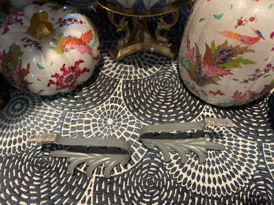 Vintage Grey Tole Tie Backs, Pair