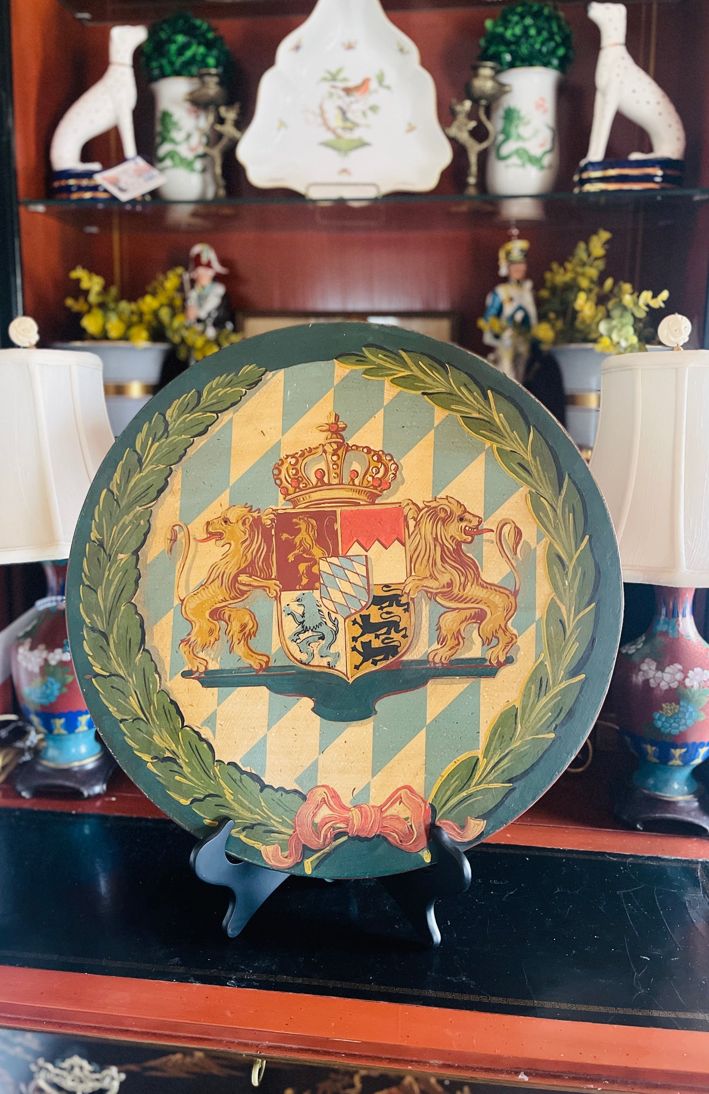 European Coat of Arms, Royal Decor, Lions and Crown