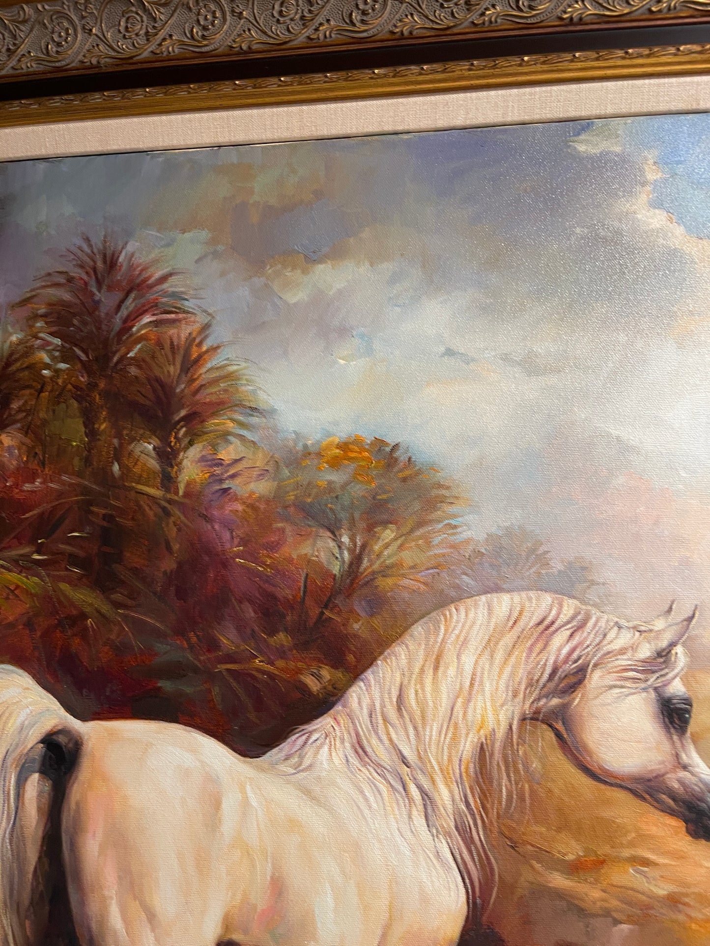 Arabian Horse Painting by Noted Artist Ali Al Mimar, Estate Art